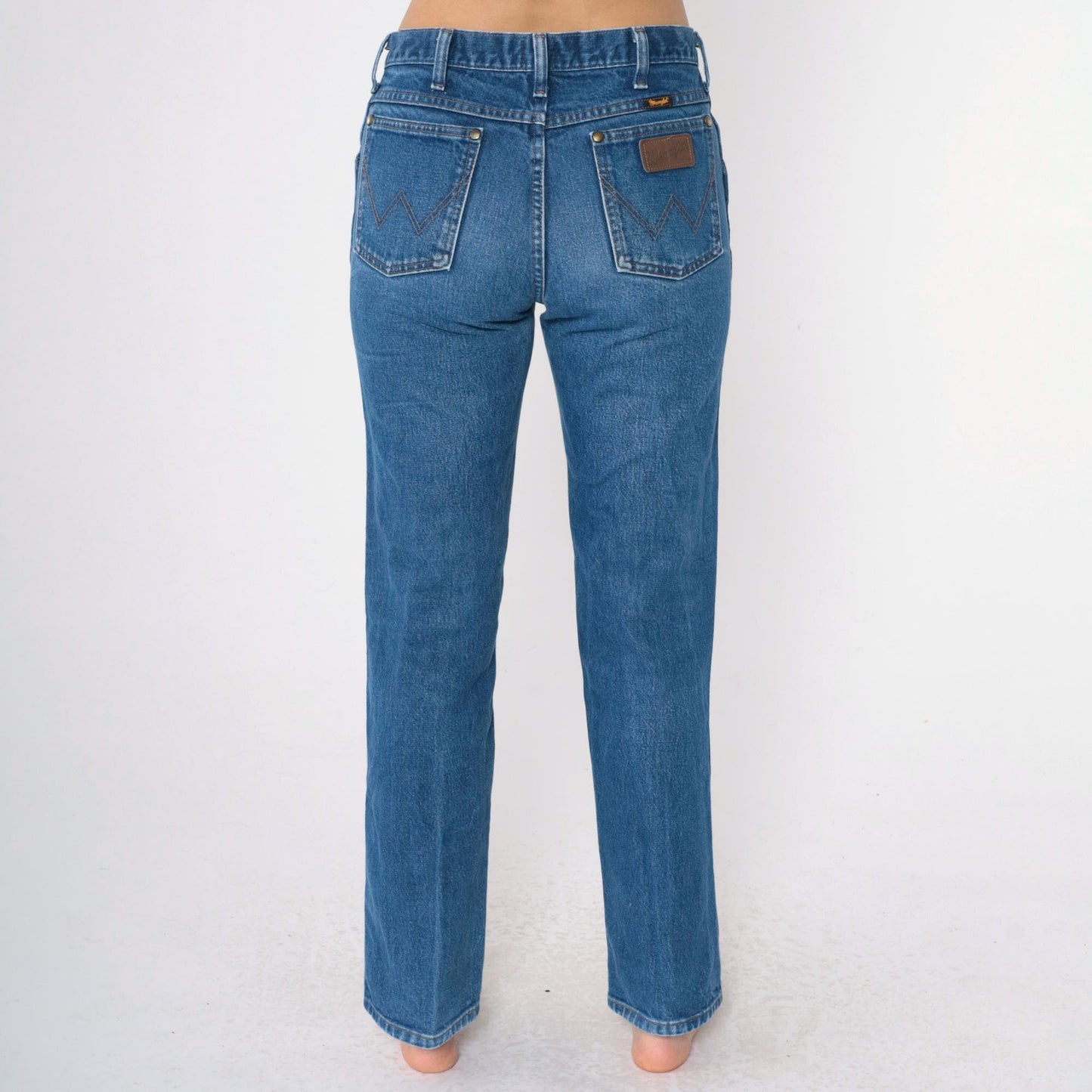 Y2K Wrangler Slim Straight Leg Jeans Faded Blue Denim 31x32