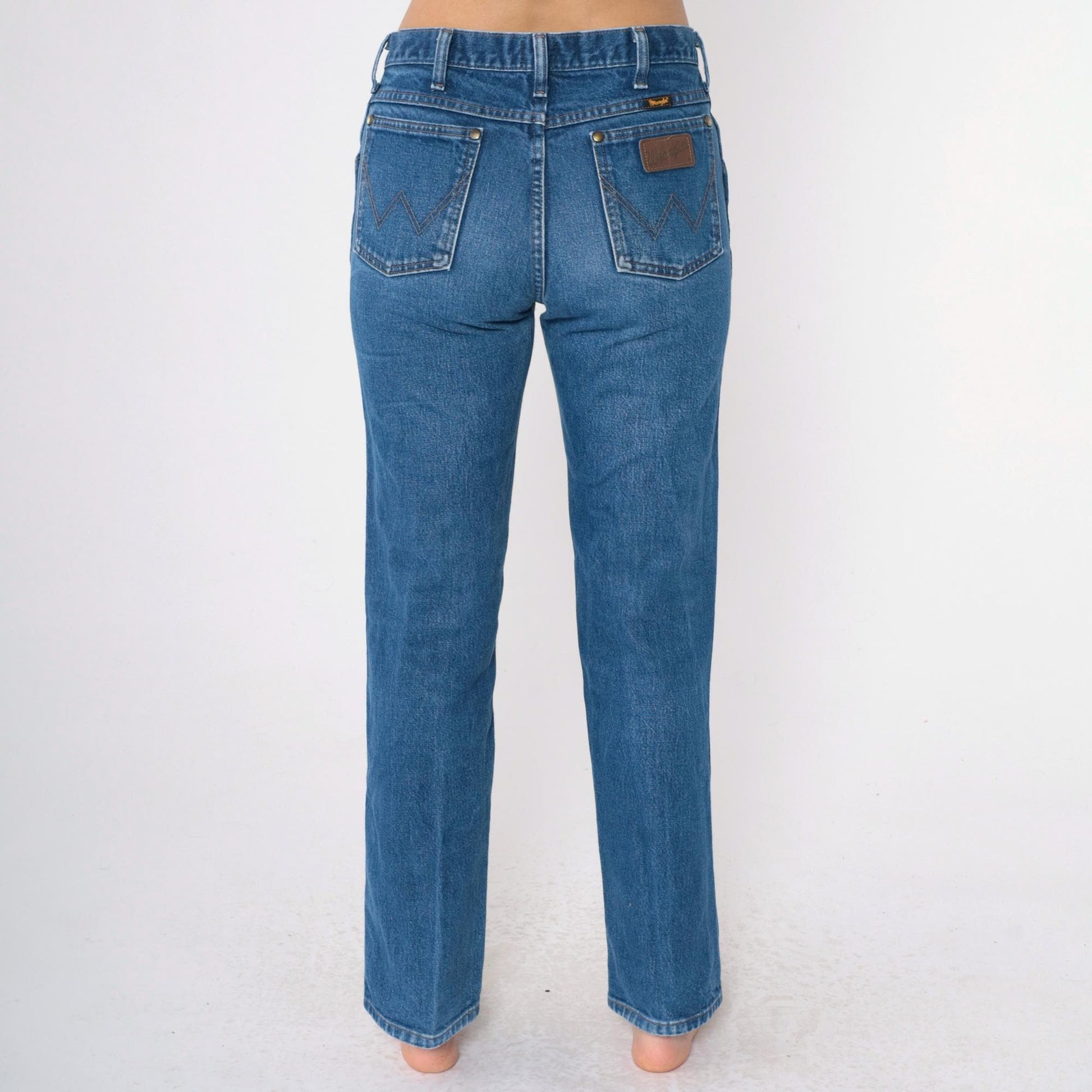 Y2K Wrangler Slim Straight Leg Jeans Faded Blue Denim 31x32