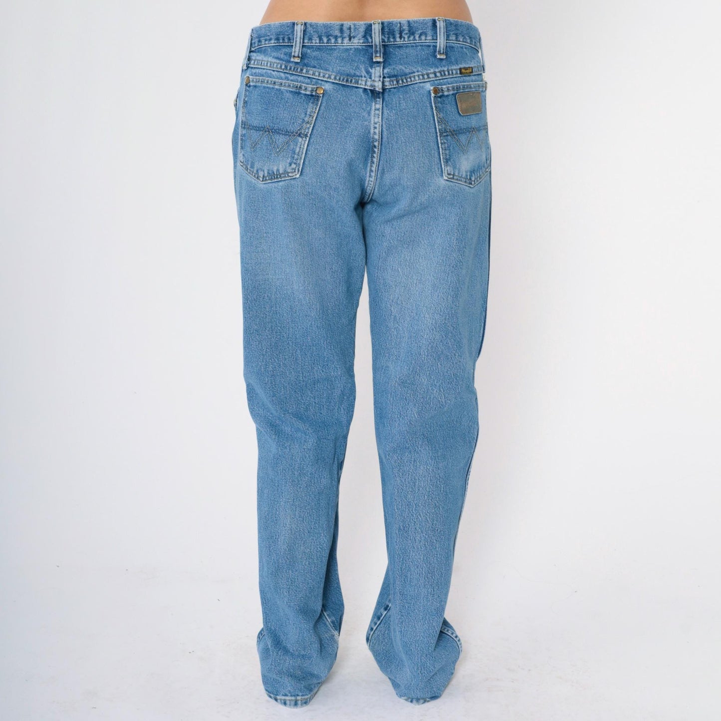 90s Wrangler George Strait Cowboy Cut Jeans Blue High Rise Straight Leg 35x34