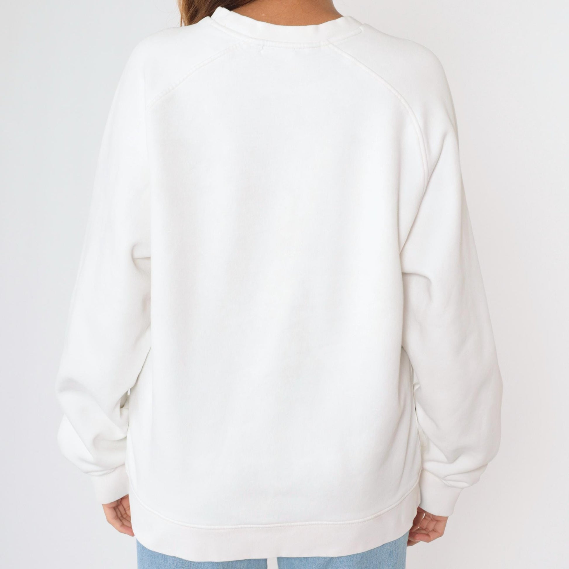 00s Nike Sweatshirt White Peach Swoosh Y2K Raglan Crewneck Large L