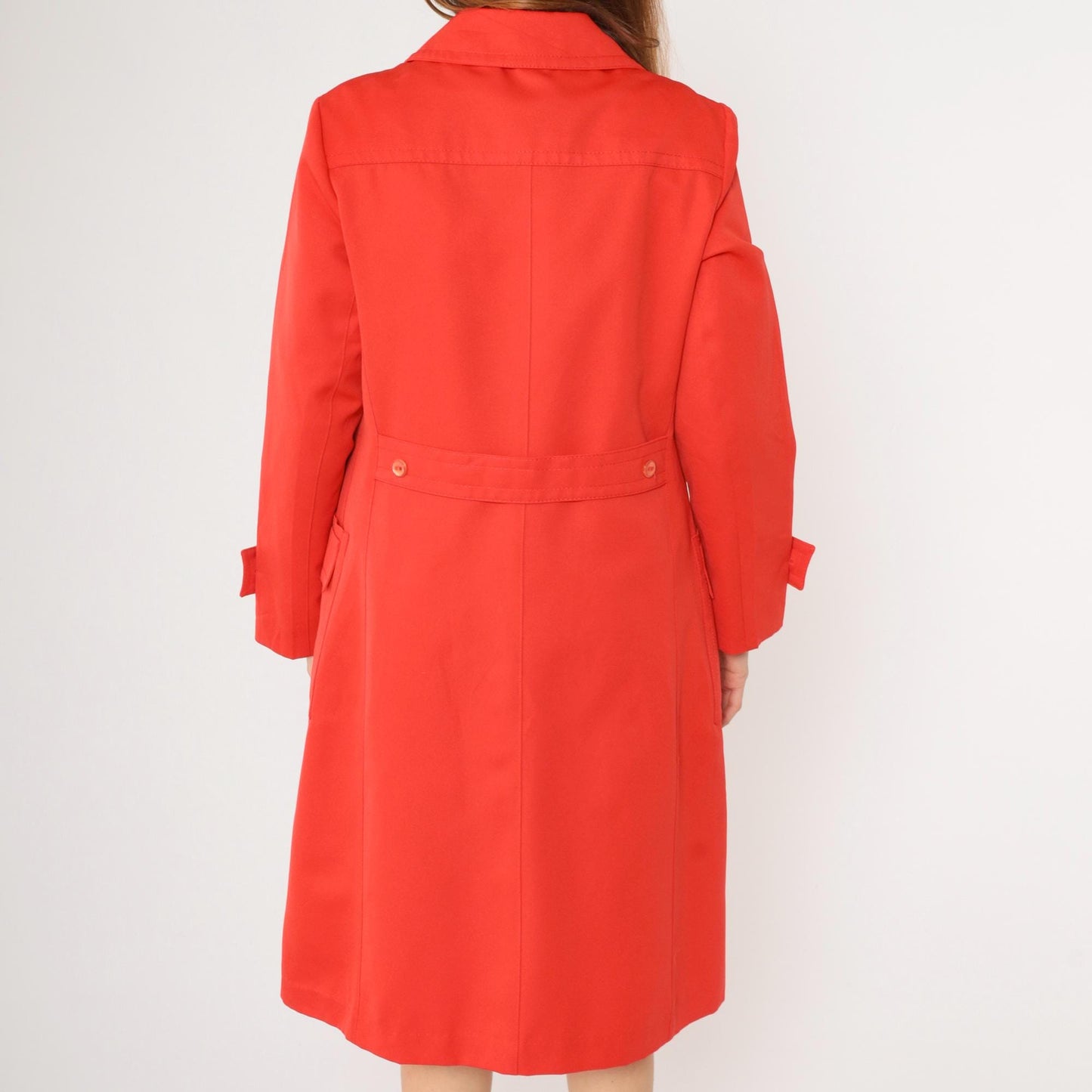 70s Forecaster of Boston Red Trench Coat Single Breasted A-Line Medium Large