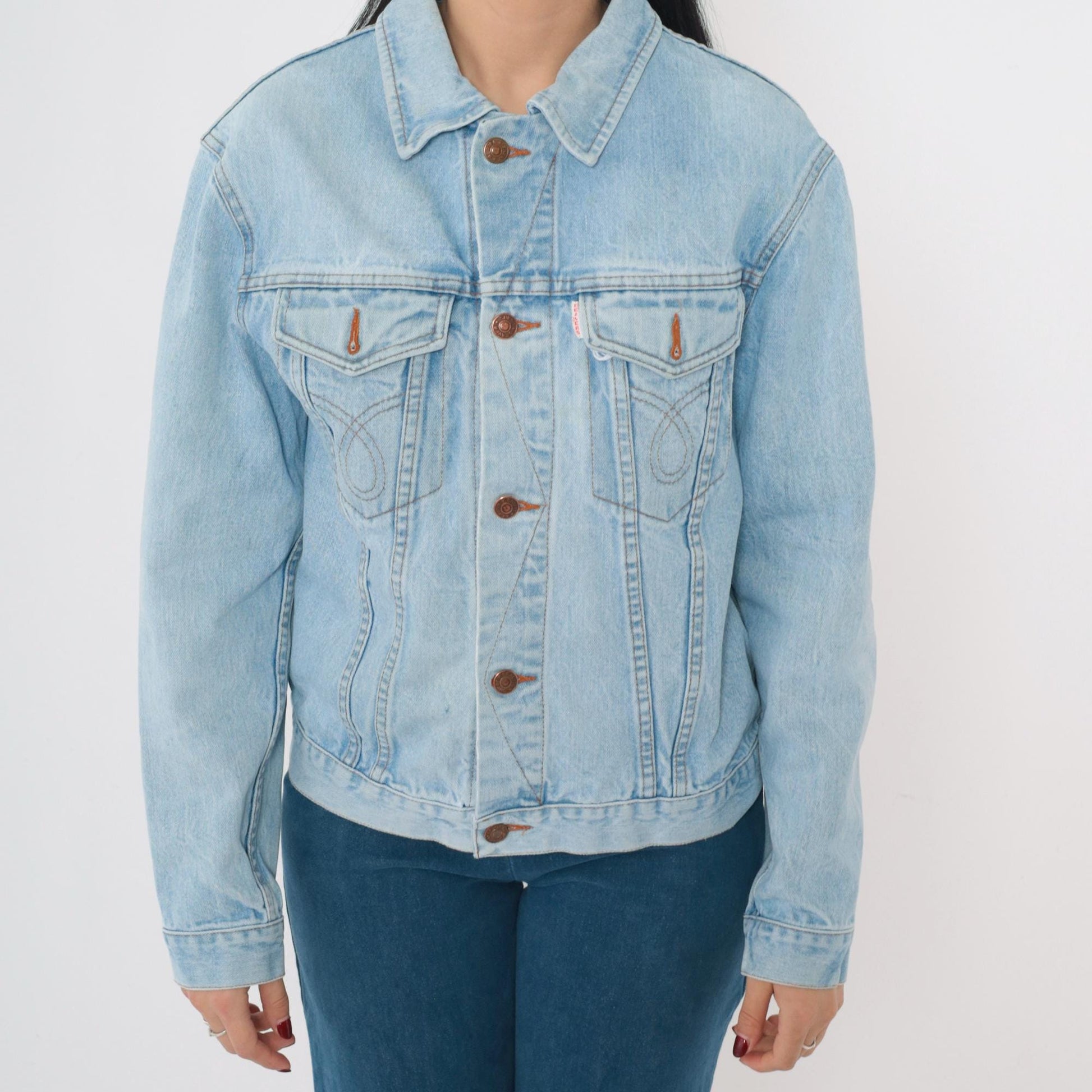 80s Beaver Jeans Light Wash Denim Jacket Men's Medium M