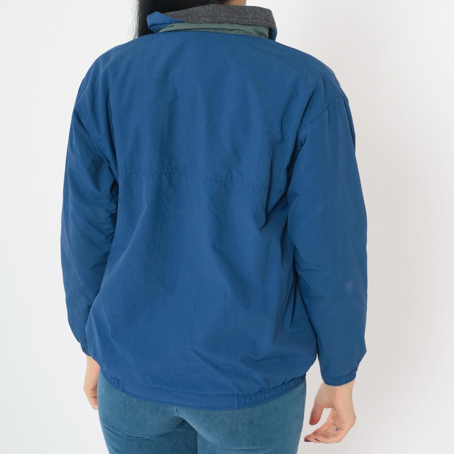 90s White Sierra Blue Puffer Ski Jacket Fleece Lined Youth Large