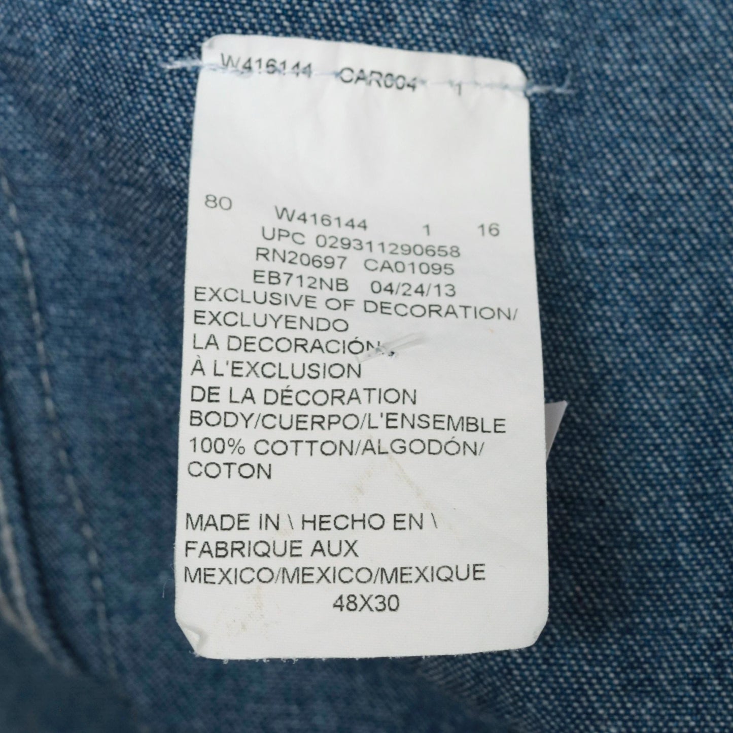 00s Dickies Blue Denim Bib Overalls Workwear 48x30 XL