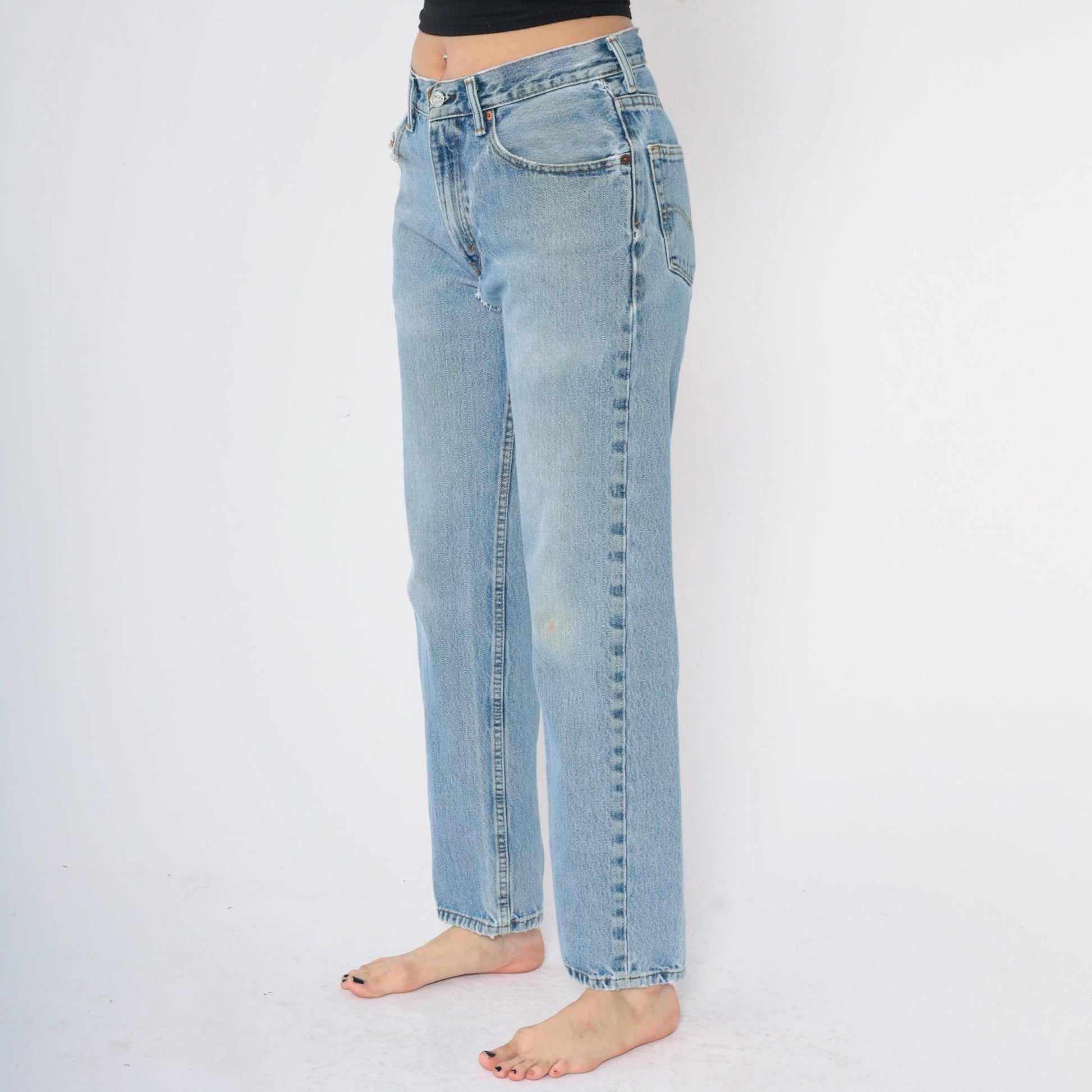 00s Levi's 550 Straight Leg Jeans Blue Denim Distressed Men's 31x32
