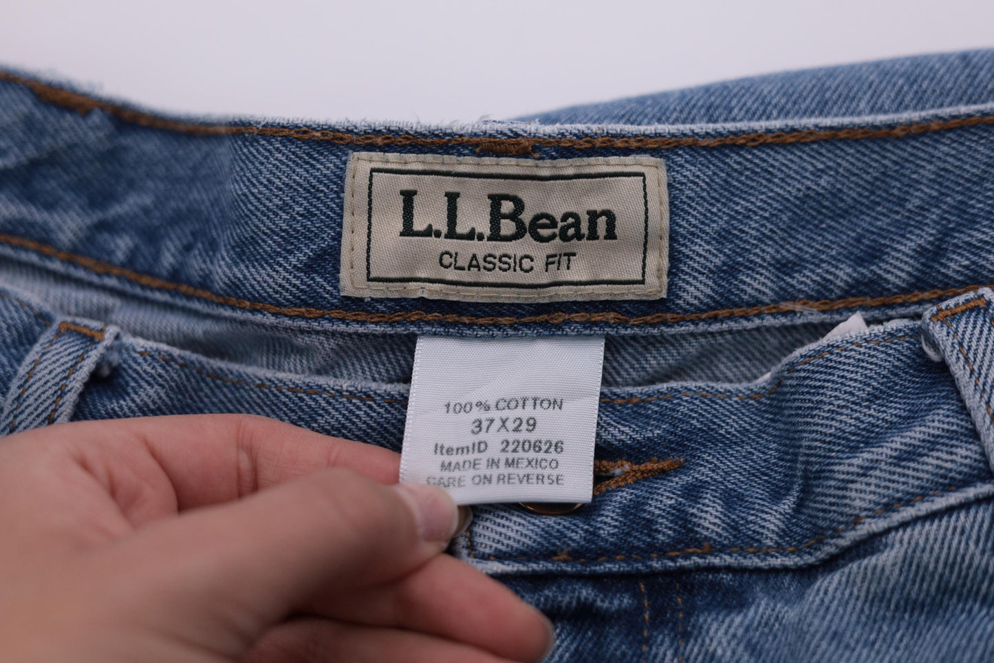 Y2K L.L. Bean Classic Fit Straight Leg High Rise Jeans Blue 37x29