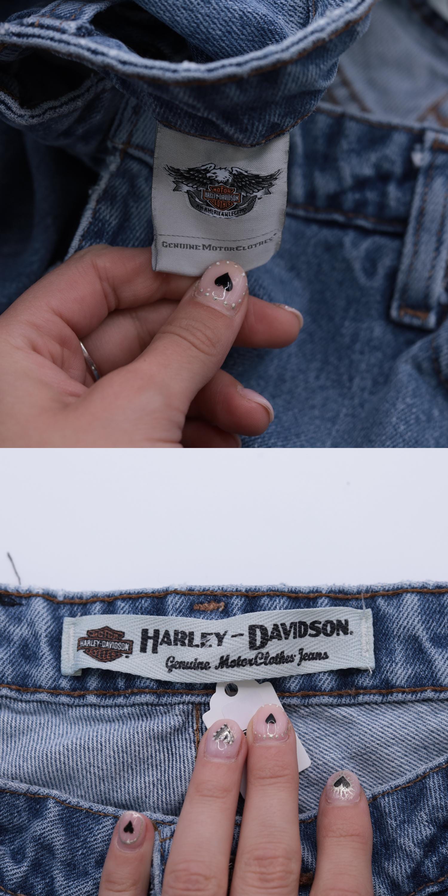 Y2K Harley Davidson Mid Rise Straight Leg Jeans Blue Denim Size 4