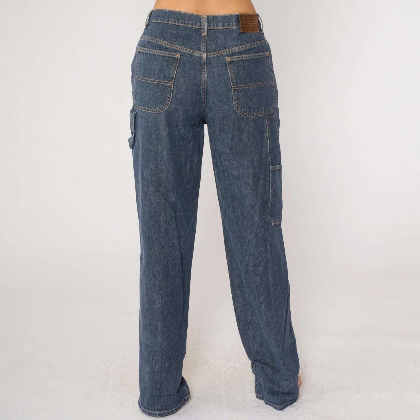 90s Ralph Lauren Polo Carpenter Jeans Dark Wash High Rise Wide Leg Size 10