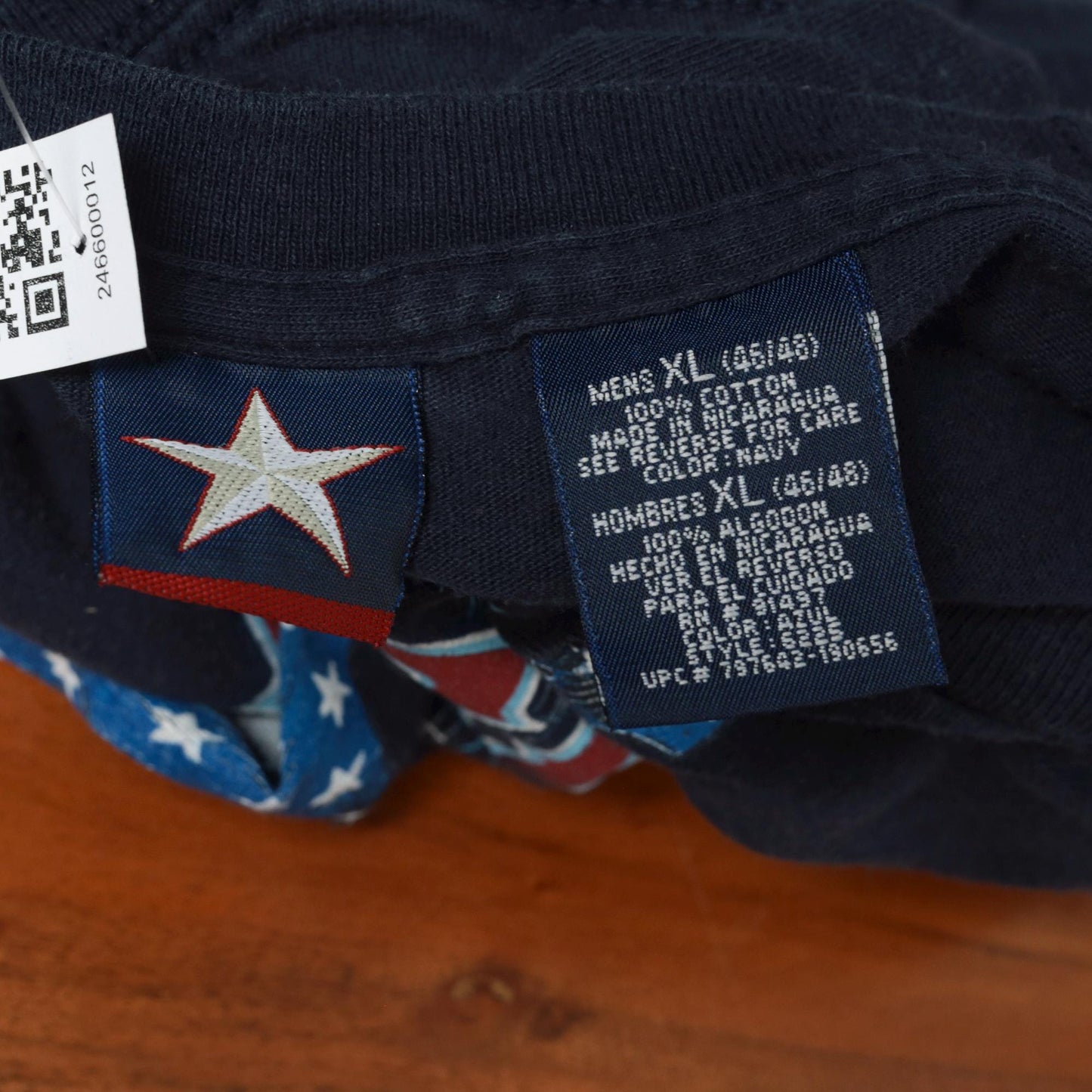 USA Rocks Skull Guitar Graphic T-Shirt Navy Cotton Crewneck Extra Large XL
