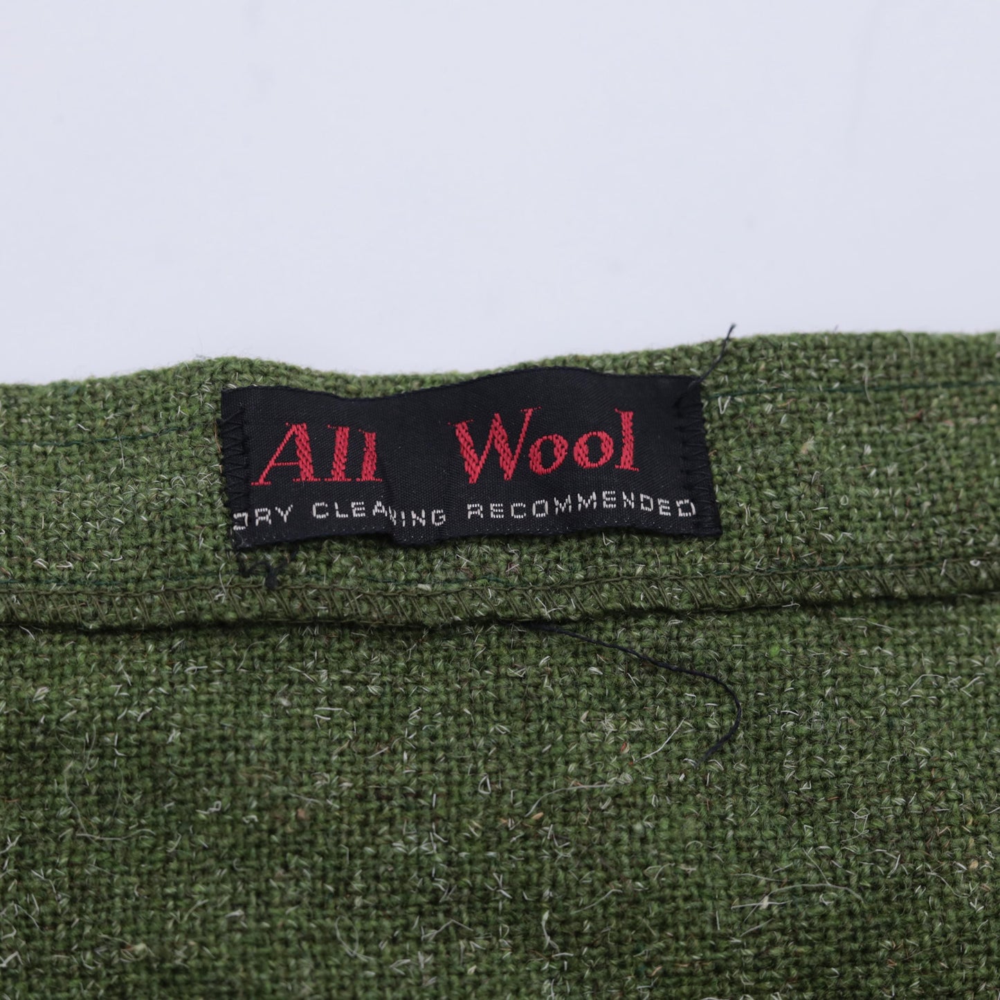 60s Wool Mini Skirt Olive Green Flecked High Waist Pleated XXS