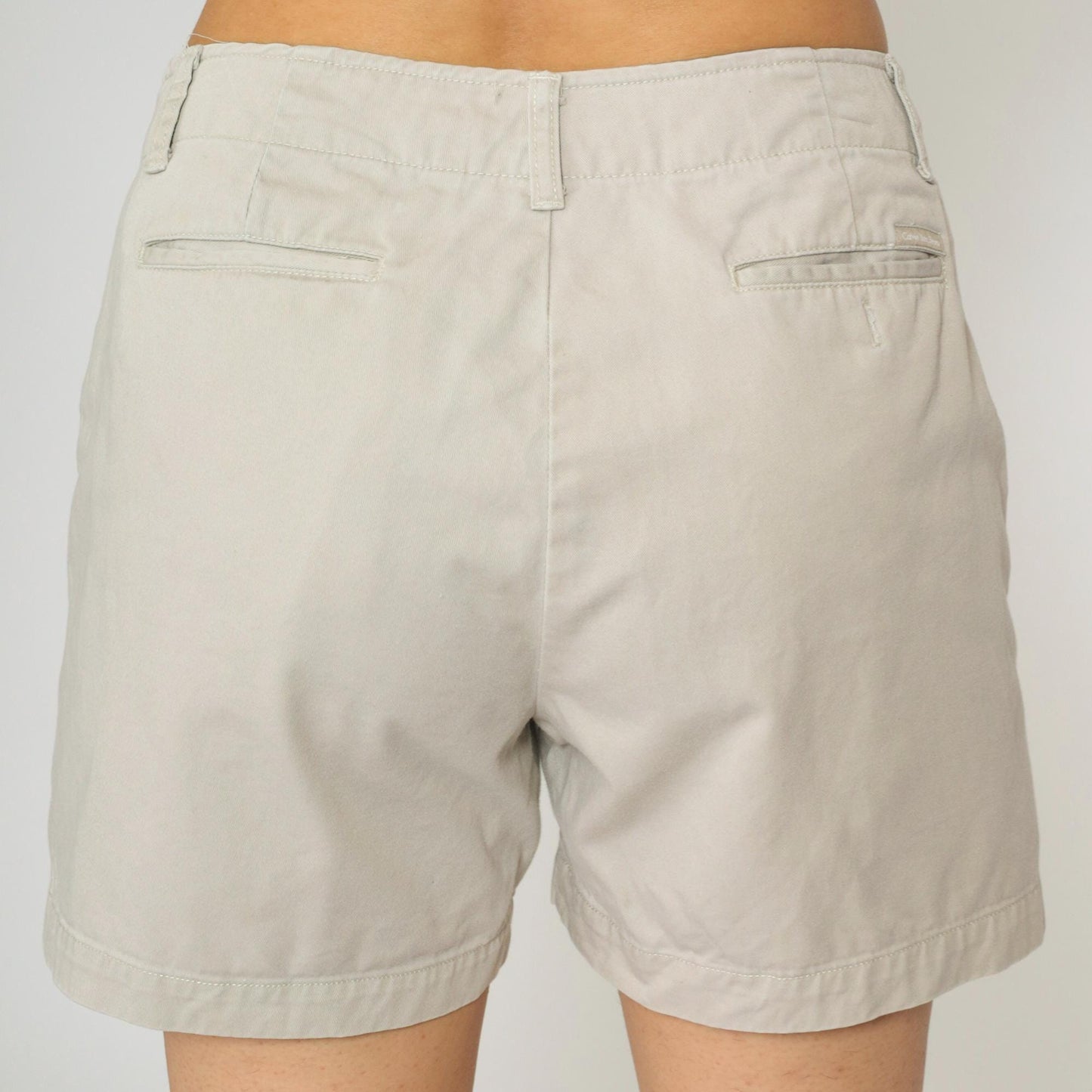 Calvin Klein Jeans Khaki Chino Shorts Mid Rise Cotton Beige Size 8