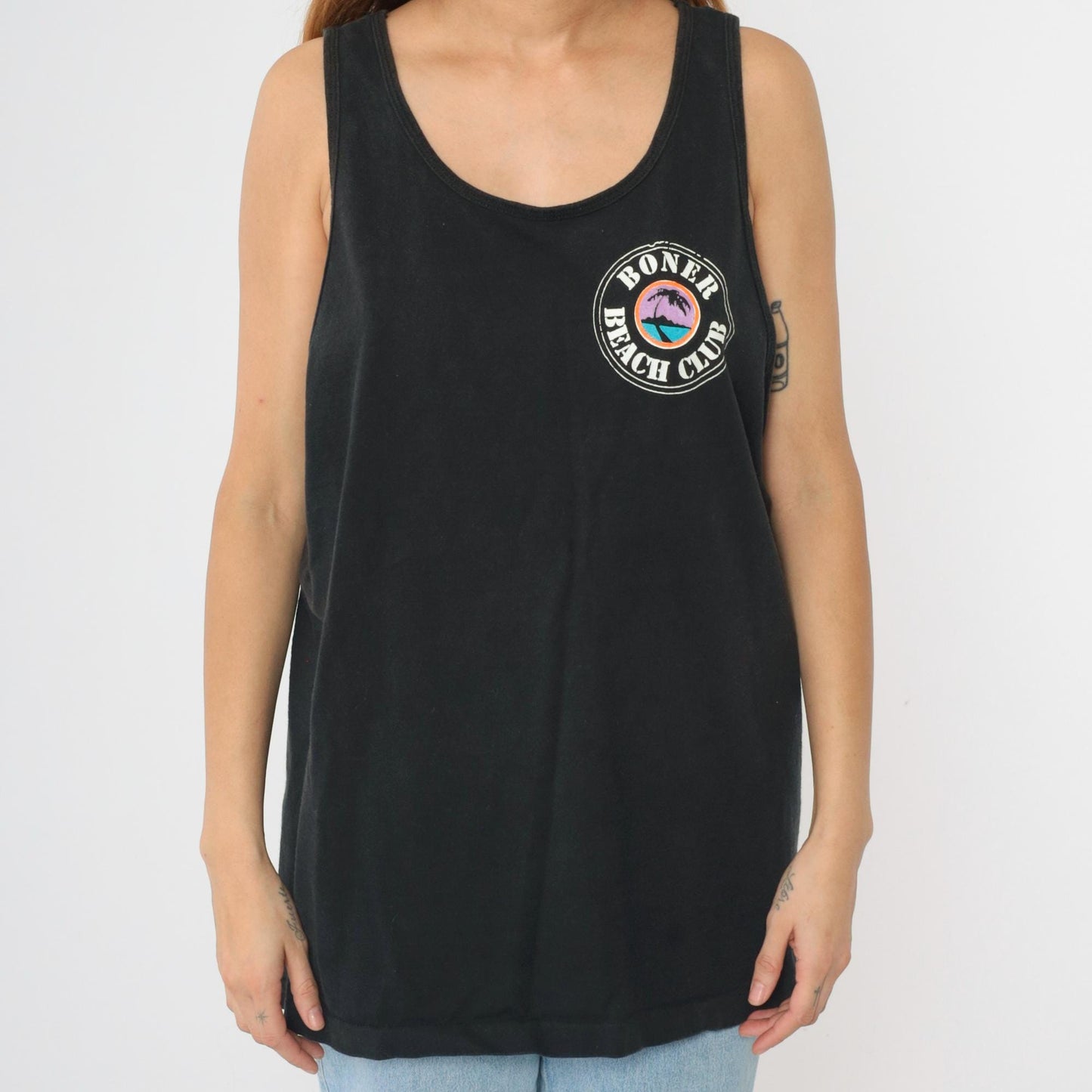 90s Brandmeier's Boner Beach Club Tank Top Chicago Loop FM 98 Black XXL