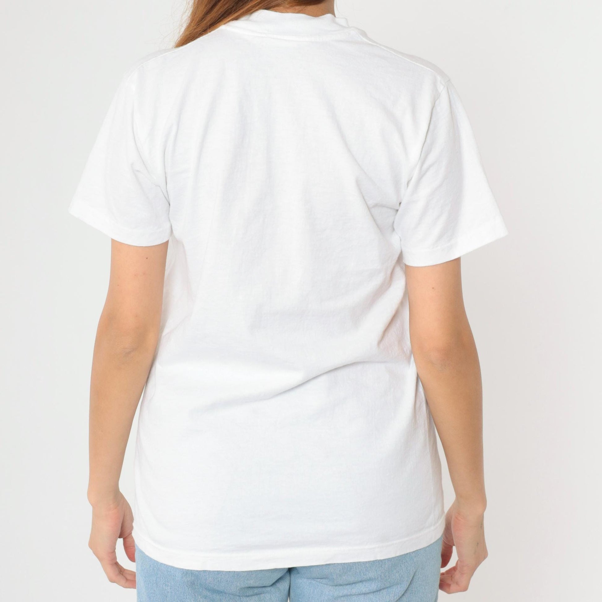90s Jim Benton Mr. Health Club Graphic T-Shirt White Cotton Medium M