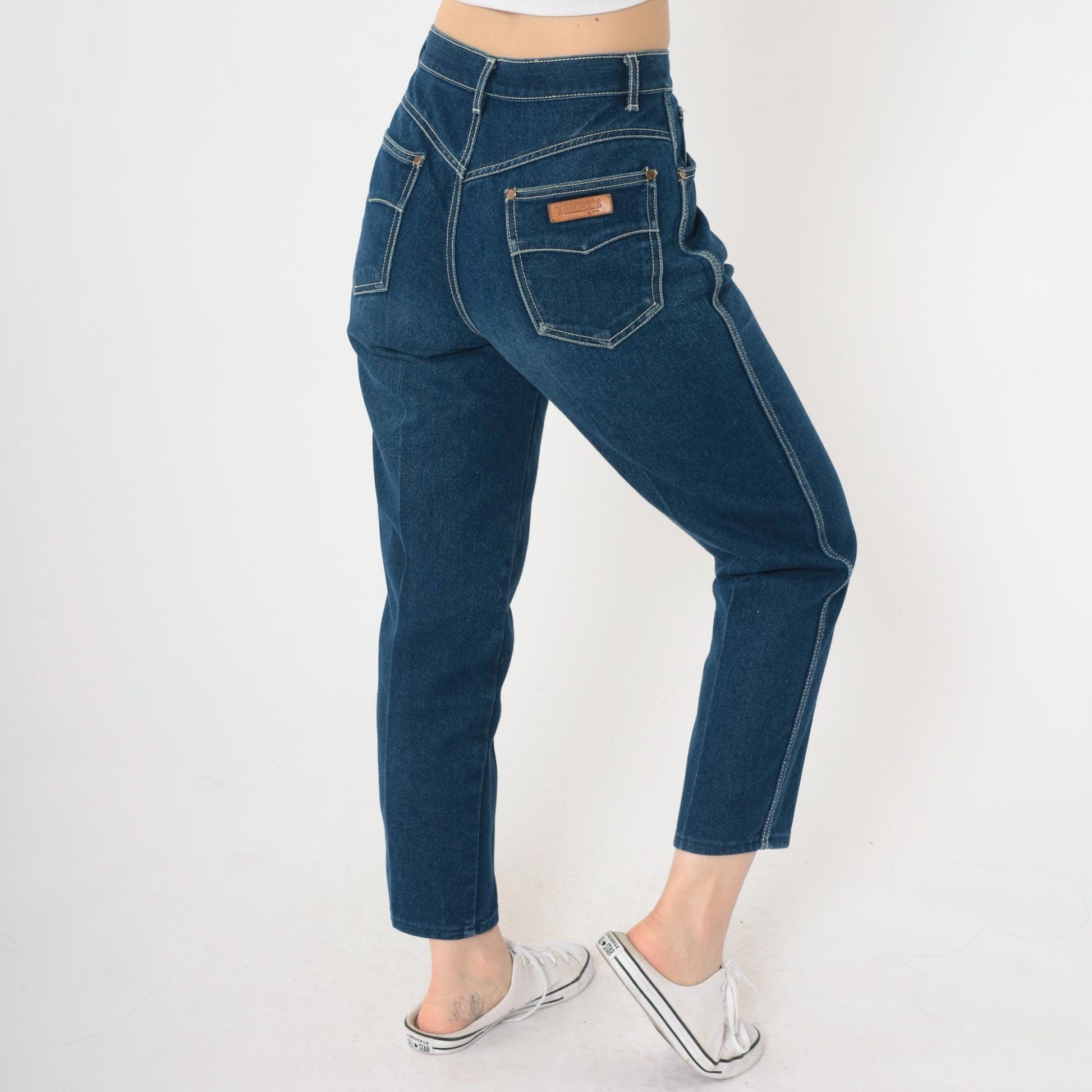 80s Tommy's Dark Wash High-Waist Straight Ankle Jeans Small S