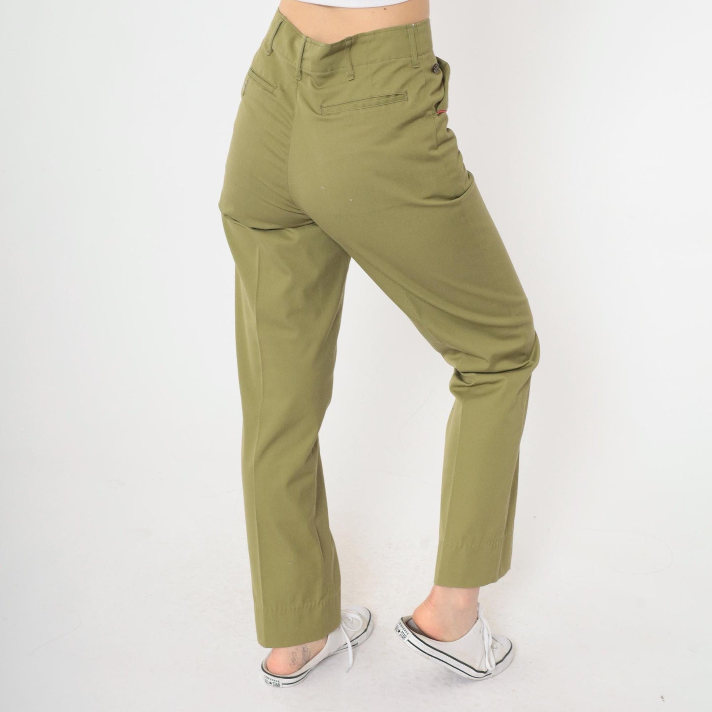 60s Boy Scouts of America Uniform Pants Olive Green High Waist Small