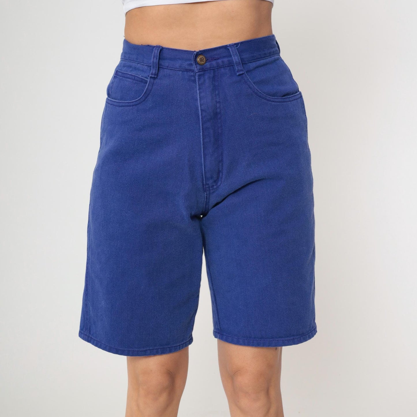 90s Bill Blass Indigo Denim Shorts High Waist Bermuda Length Small
