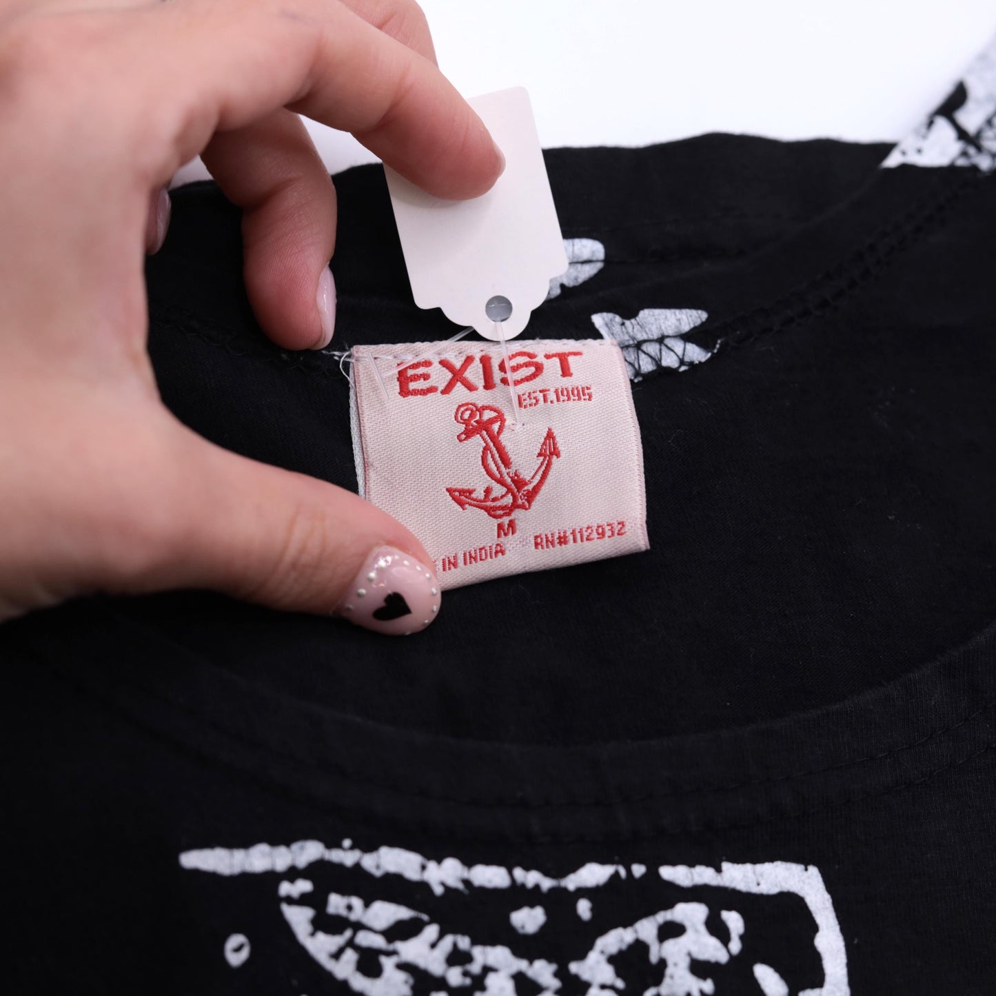 90s Black Nautical Anchor Starfish Print Mini Shift Dress Short Sleeve Medium M