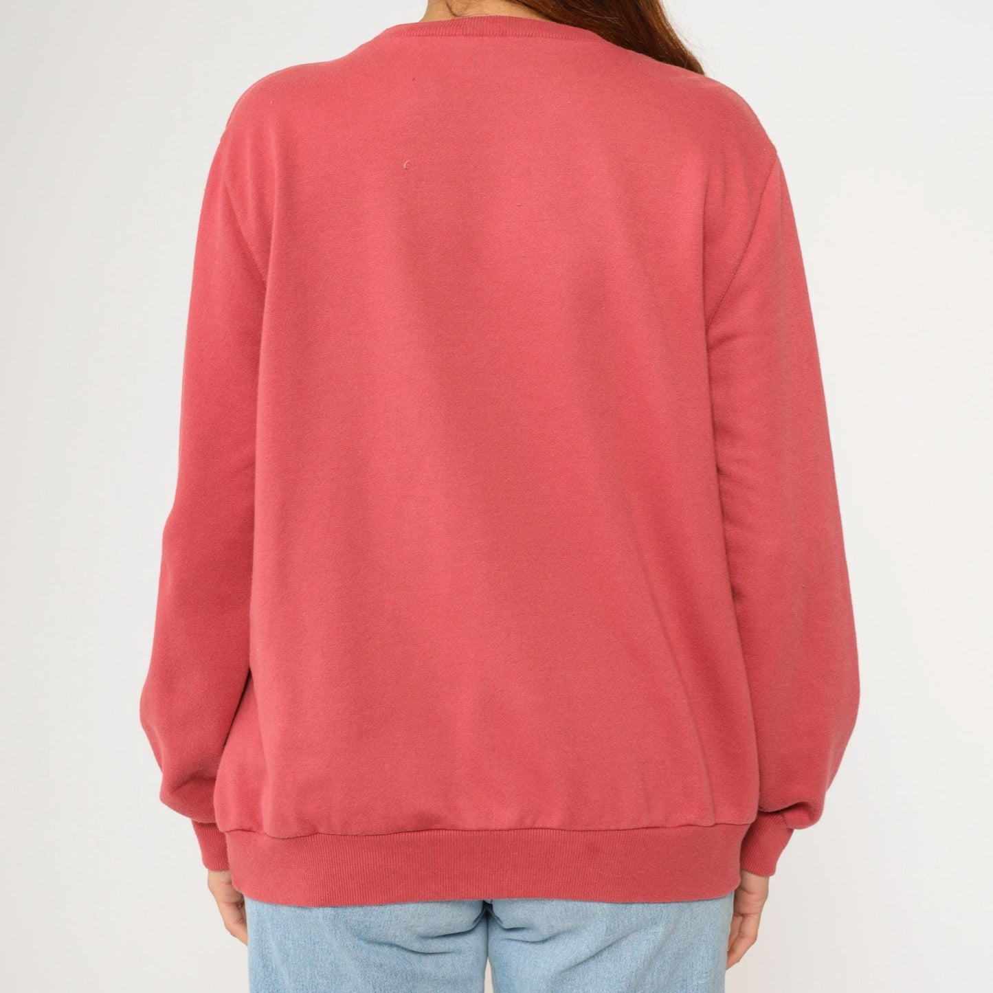 Y2K Alfred Dunner Floral Embroidered Sweatshirt Coral Pink Beaded Crewneck Large L