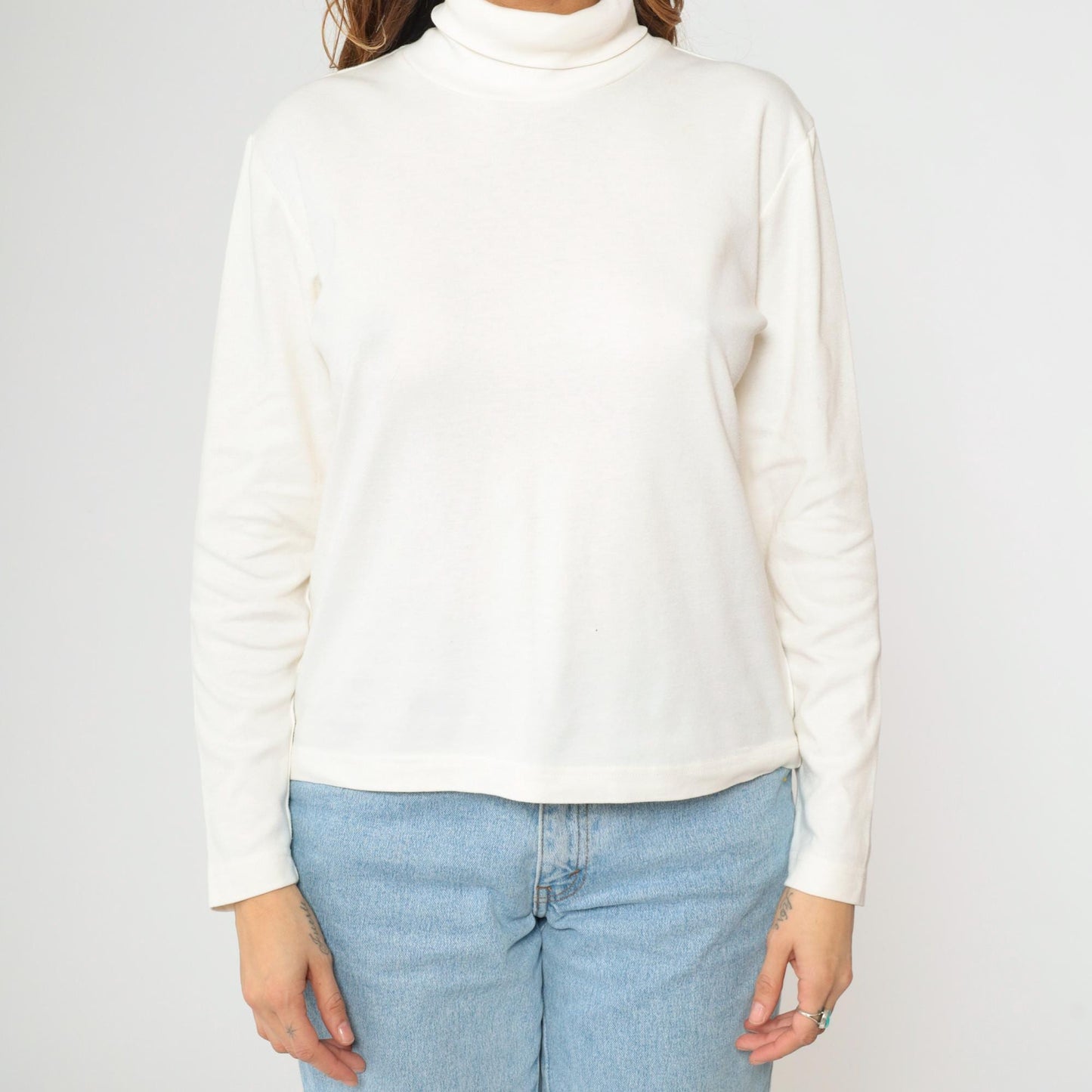00s Christopher & Banks Off-White Turtleneck Long Sleeve Top Medium M