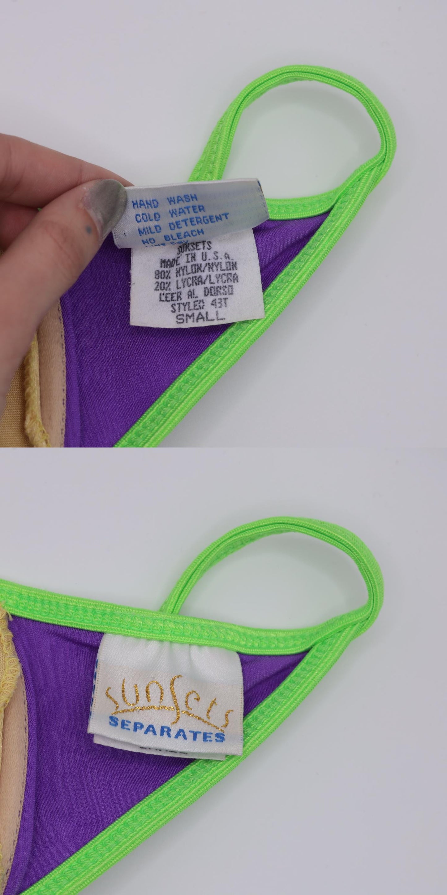 90s Sunsets Separates Bikini Set Purple Halter Underwire High Cut Small