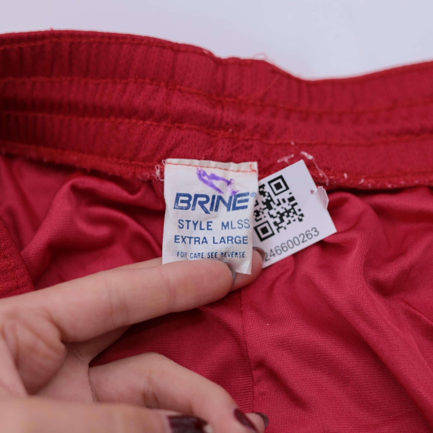 90s Brine Lacrosse Shorts Red Mesh Nylon Drawstring Extra Large XL