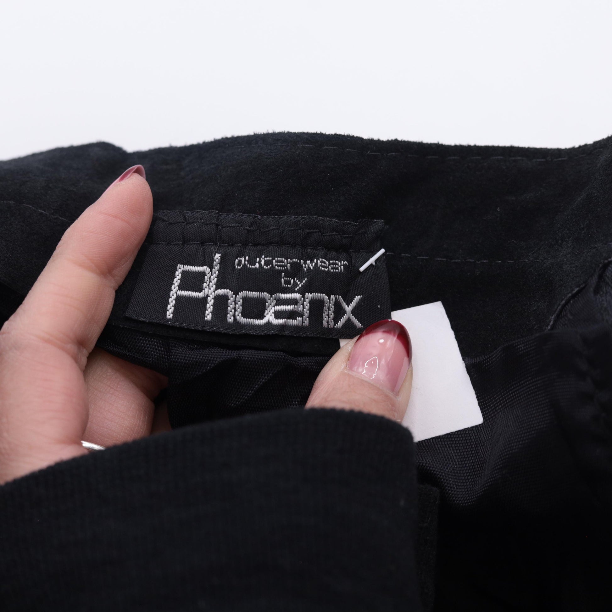 80s Black Suede Mini Skirt High Waist Bodycon Leather Extra Small