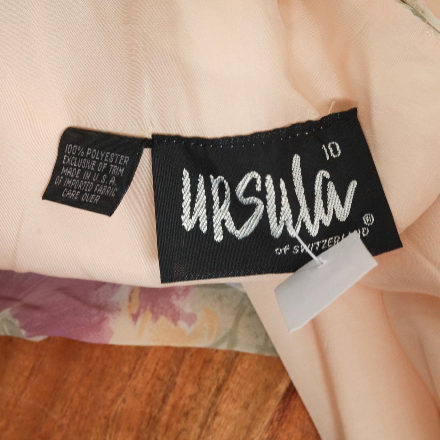 80s Ursula Pastel Watercolor Floral Chiffon Midi Dress Cowl Neck Medium