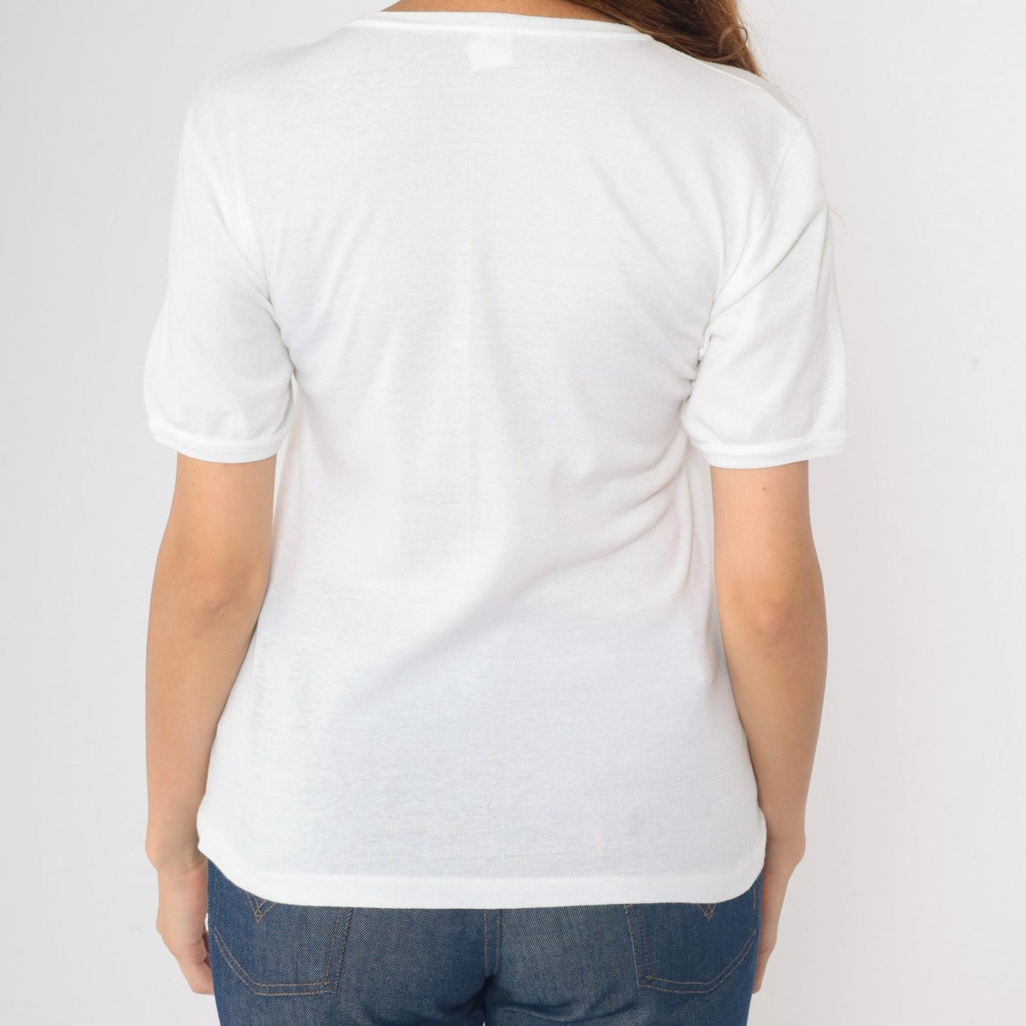 80s Zollikofen Switzerland Coat of Arms Graphic T-Shirt White Small