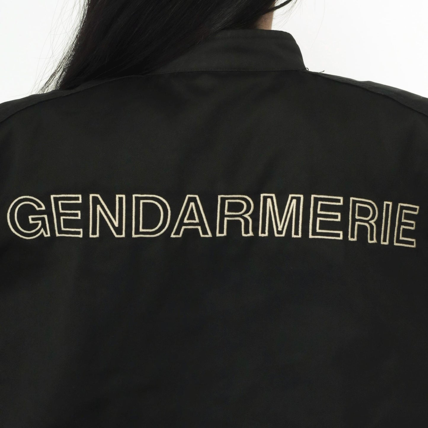 90s Gendarmerie French Military Police Bomber Jacket Black Large L
