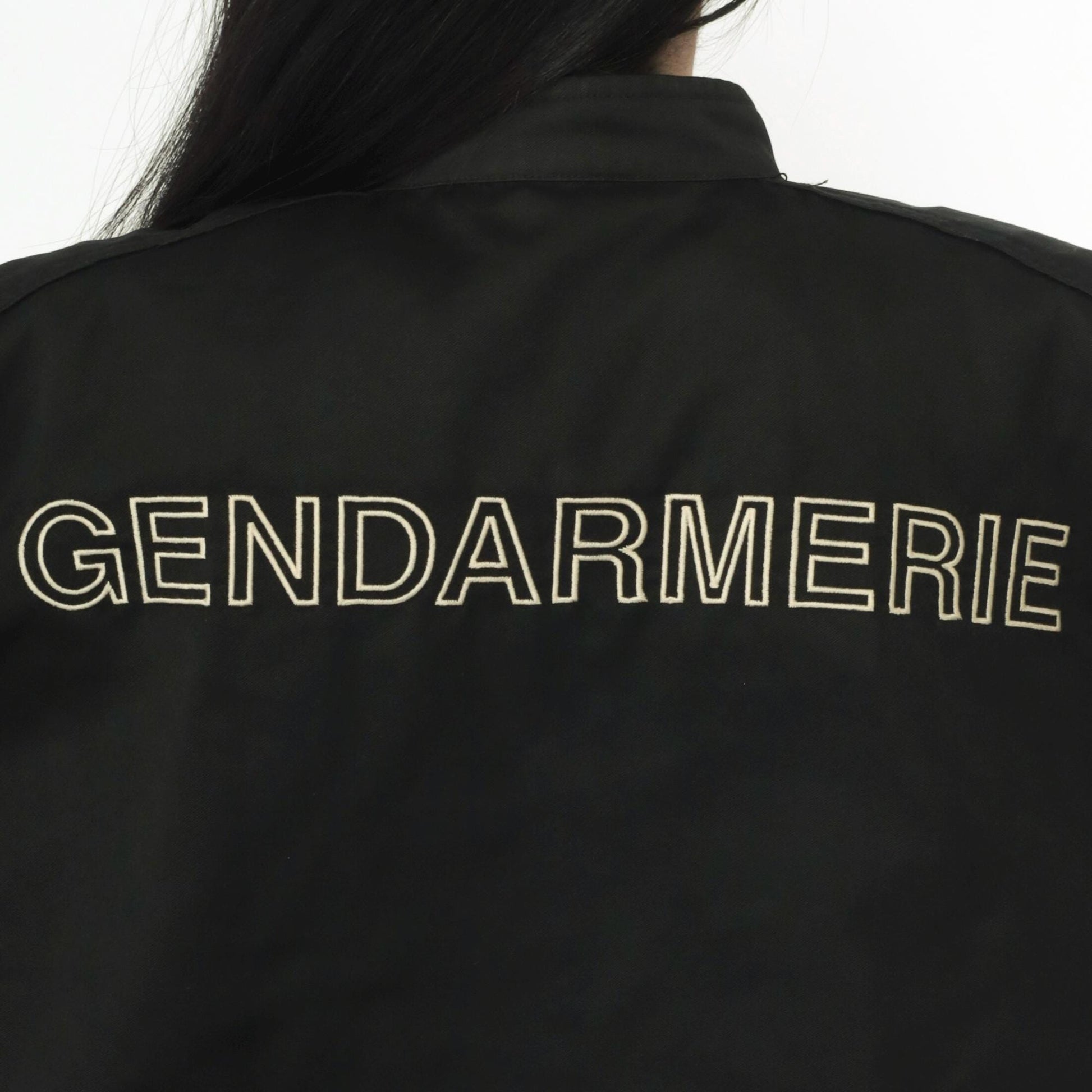 90s Gendarmerie French Military Police Bomber Jacket Black Large L