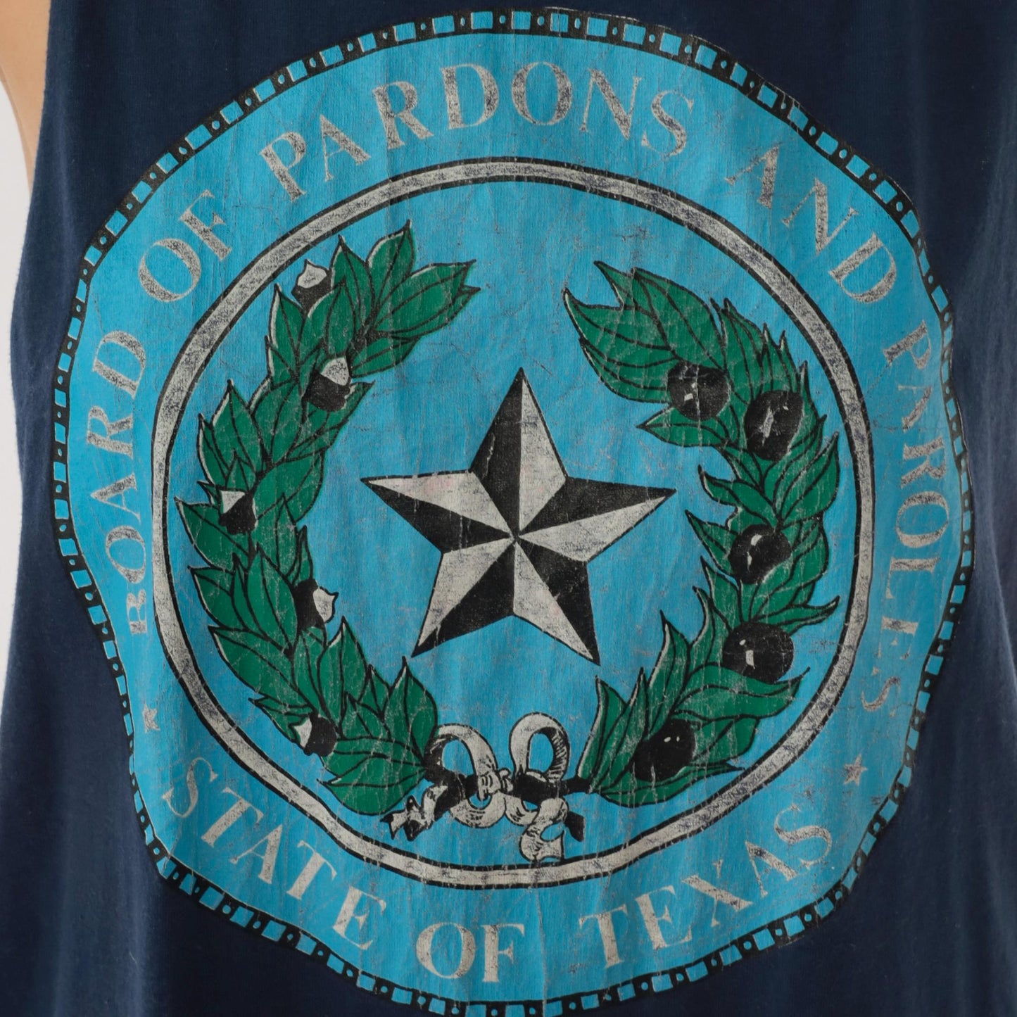 80s Screen Stars Texas Board of Pardons and Paroles Tank Top Blue Medium Large