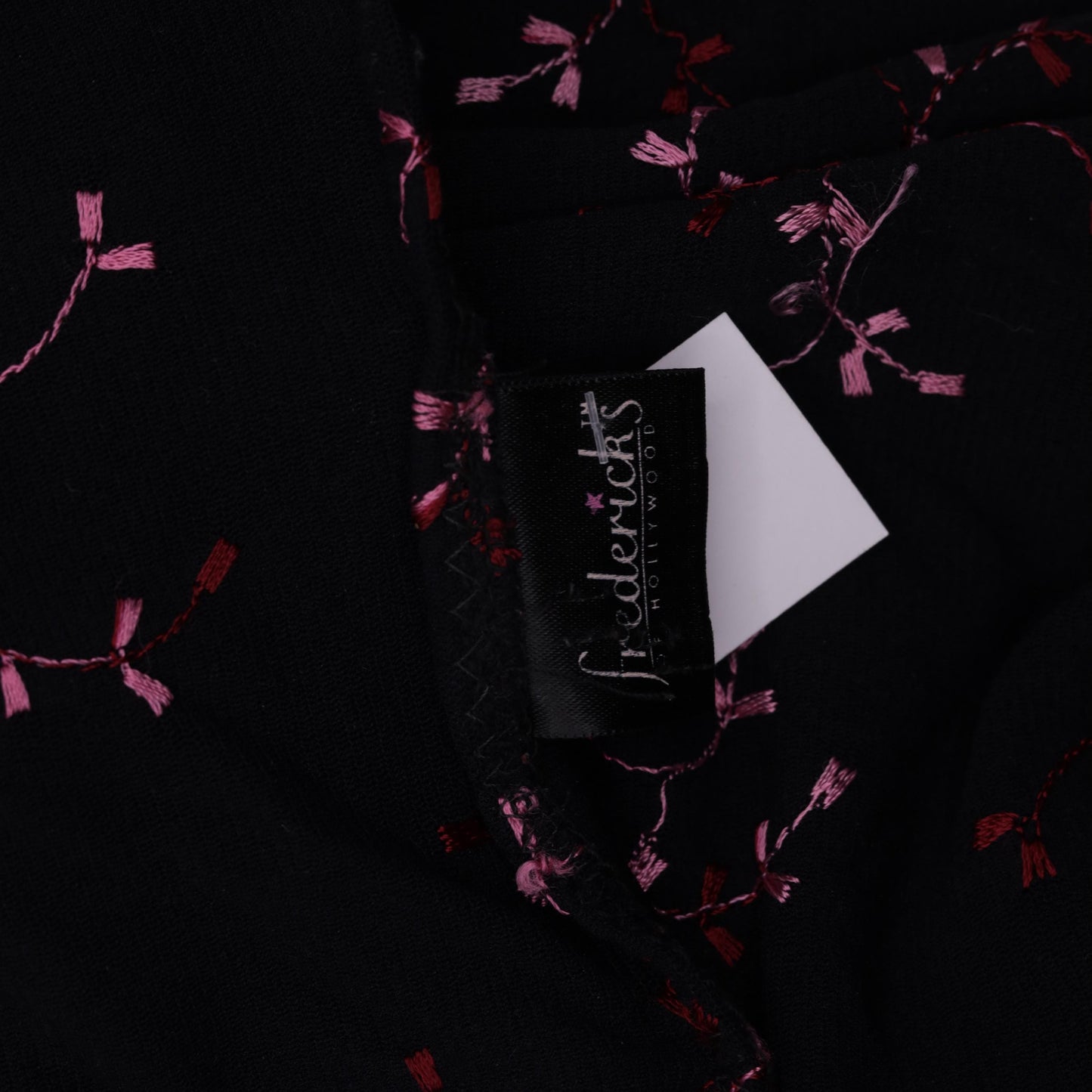 Y2K Fredericks of Hollywood Floral Bodycon Mini Dress Black Spaghetti Strap Extra Small