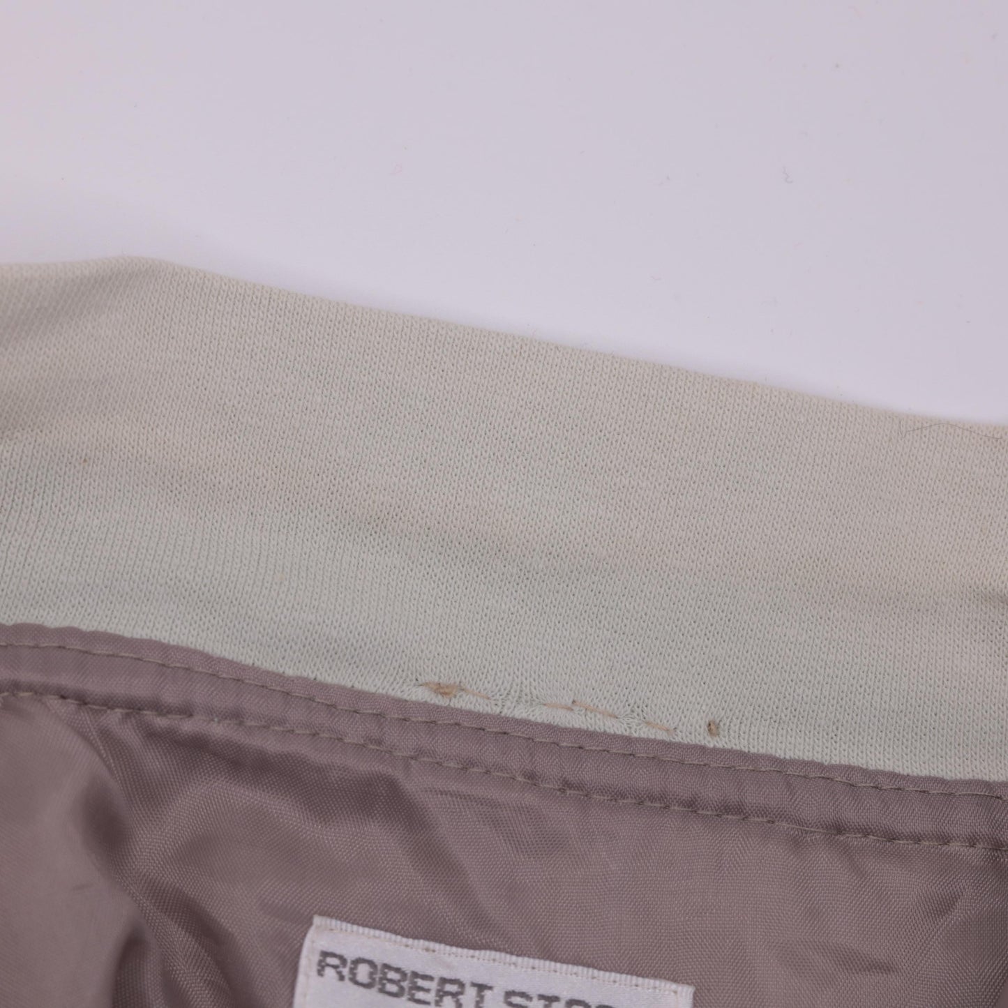 90s Taupe Quilted Silk Bomber Jacket Zip-Up Windbreaker Large L