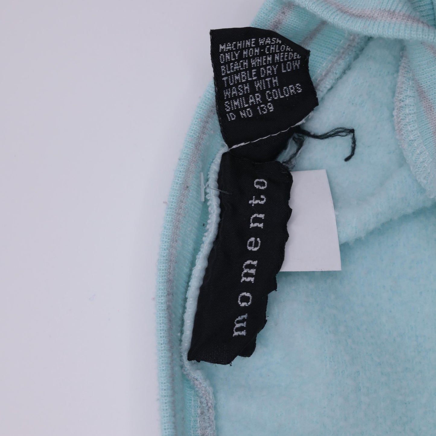 80s Mint Blue Polka Dot Henley Sweatshirt Grey Panel Color Block Medium