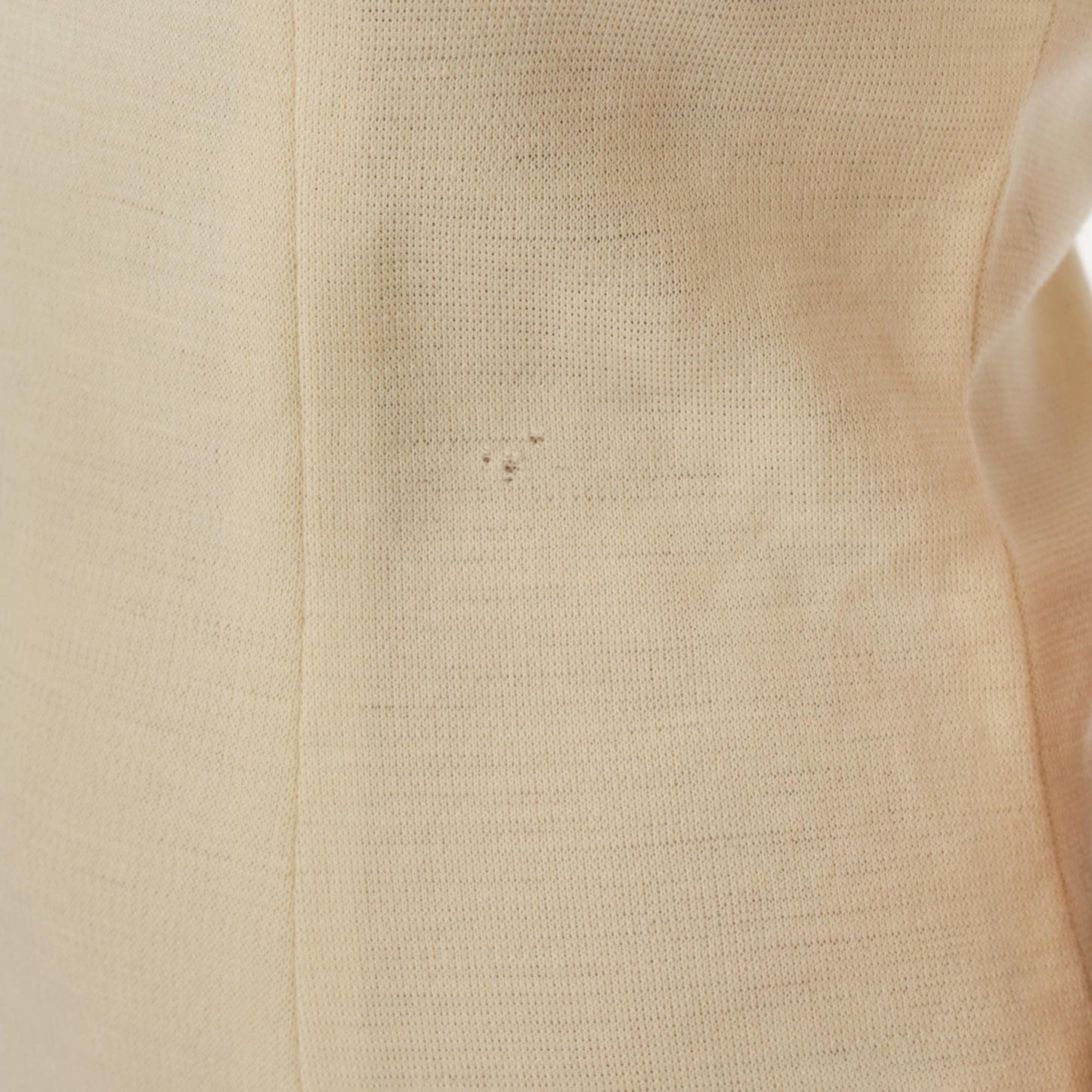 60s Cream Wool Blend Mod Sheath Dress Keyhole Tie Neck Small