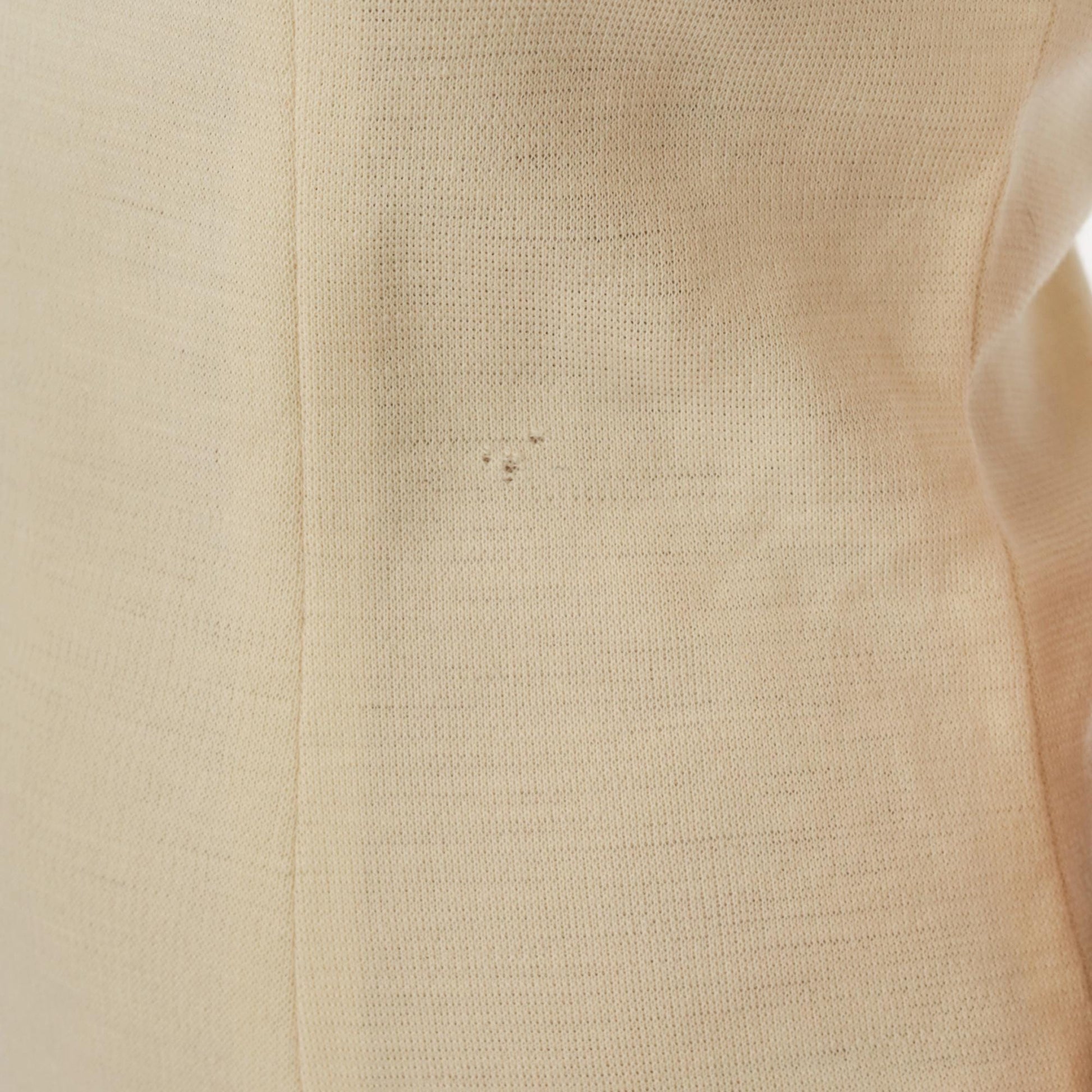 60s Cream Wool Blend Mod Sheath Dress Keyhole Tie Neck Small