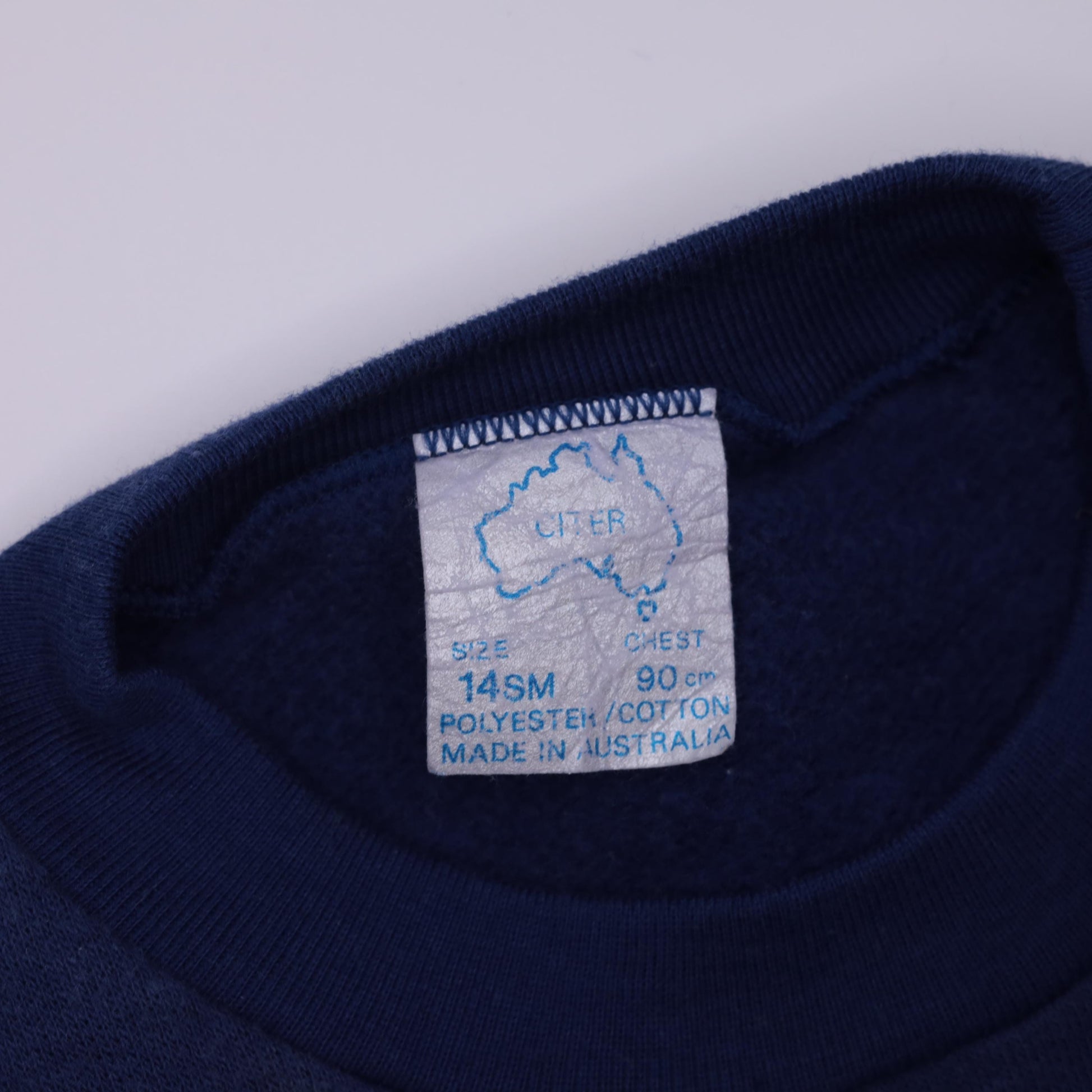 80s Australian Flag Sweatshirt Dark Blue Crewneck Pullover Extra Small XS