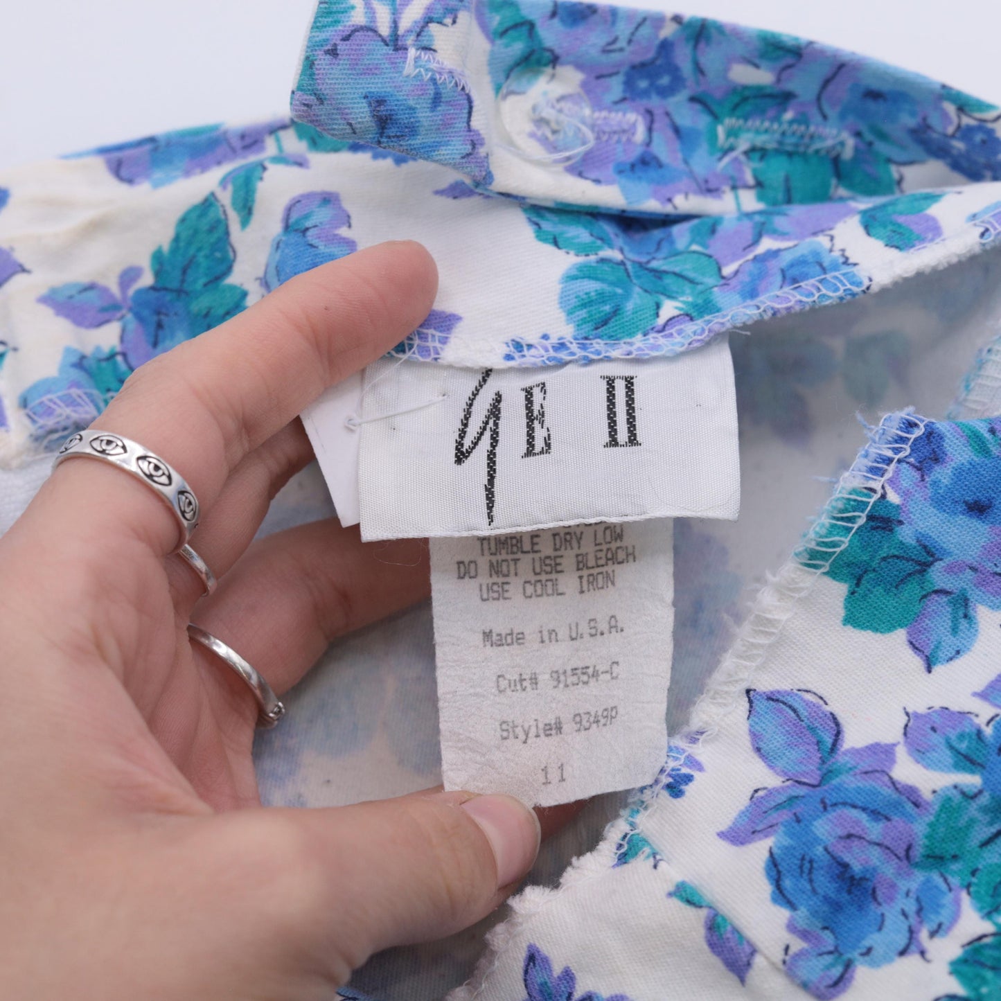 90s Floral Bodycon Mini Dress Sweetheart Neckline White Blue Small S