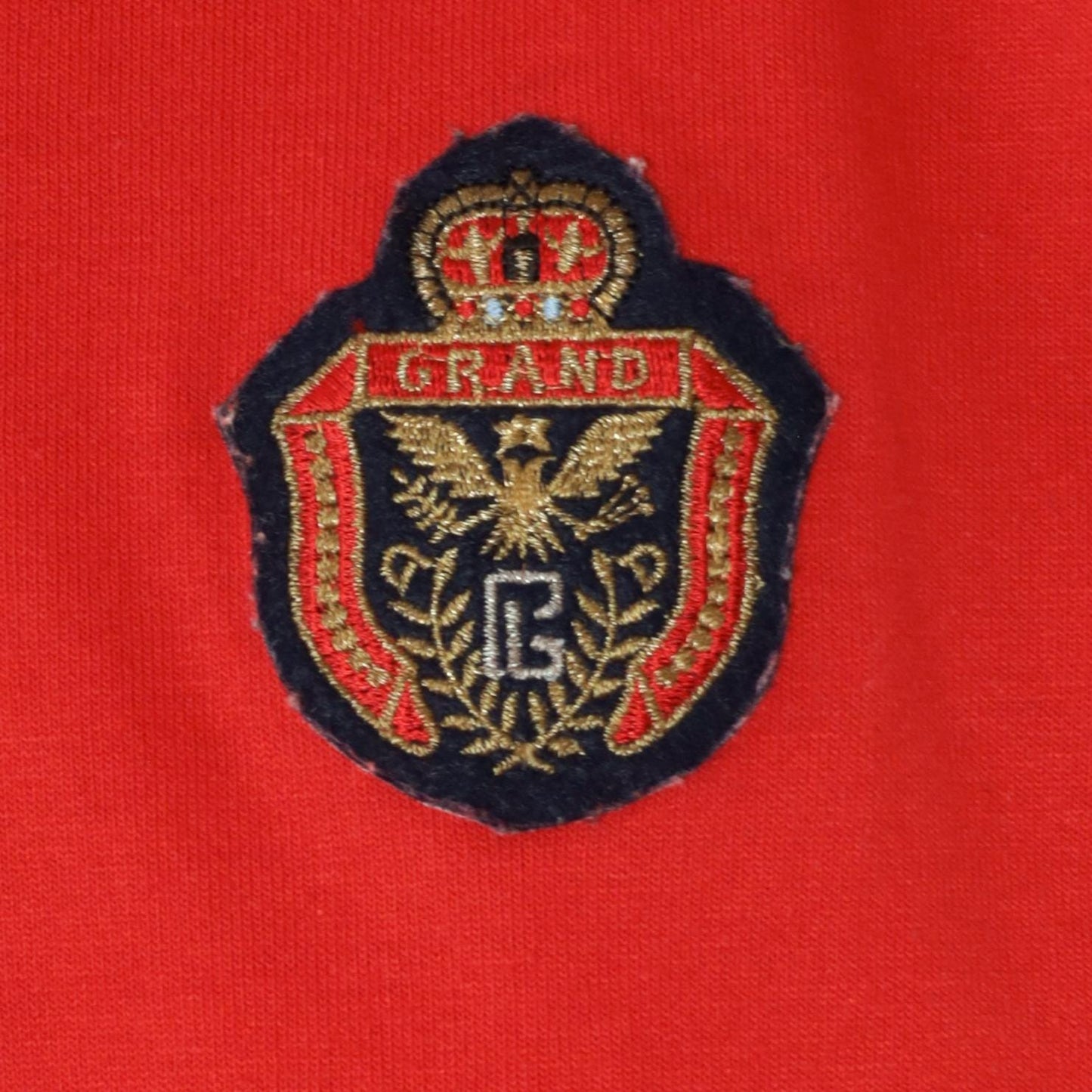 90s Grand Eagle Crest Embroidered T-Shirt Red Crewneck Extra Large XL