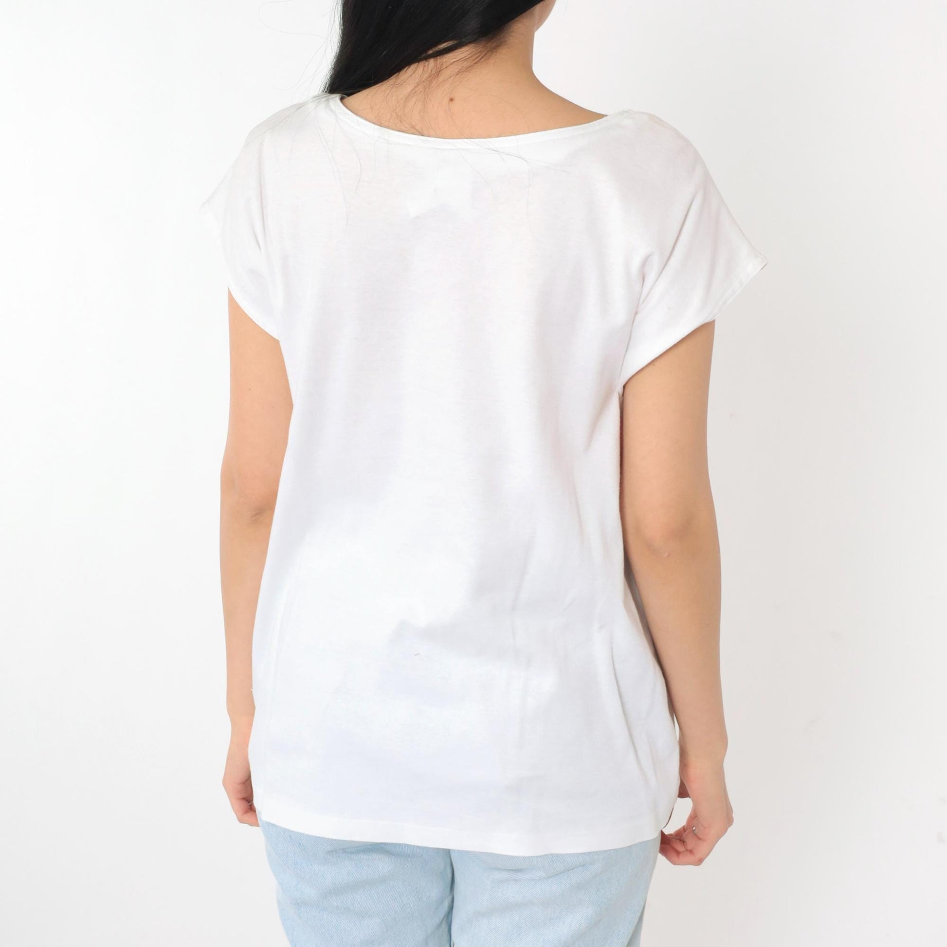 80s Head Tennis T-Shirt White Pink Colour Block V-Neck Medium M