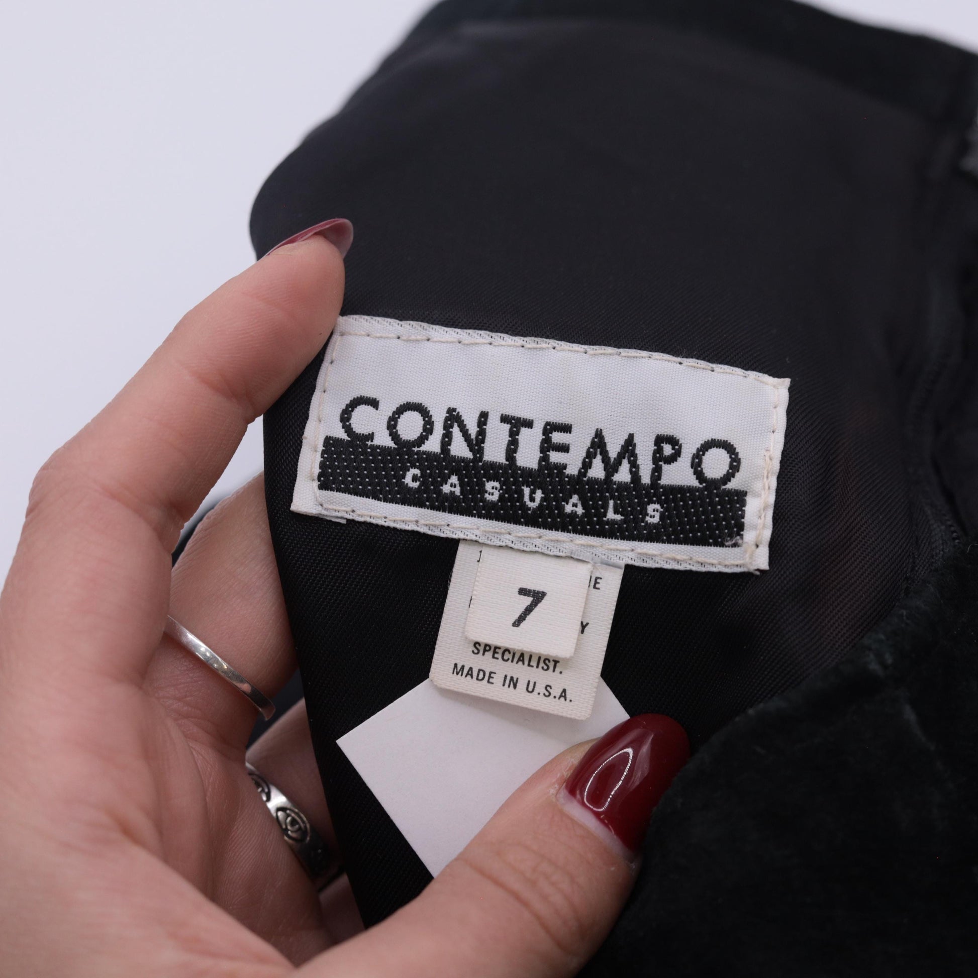 90s Contempo Casuals Black Suede Mini Skirt High Waist Pencil Small S