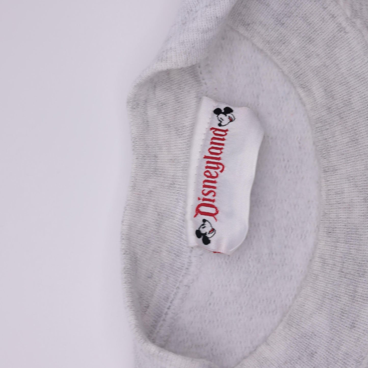 90s Disneyland Mickey Mouse Rainbow Embroidered Sweatshirt Heather Grey Extra Large