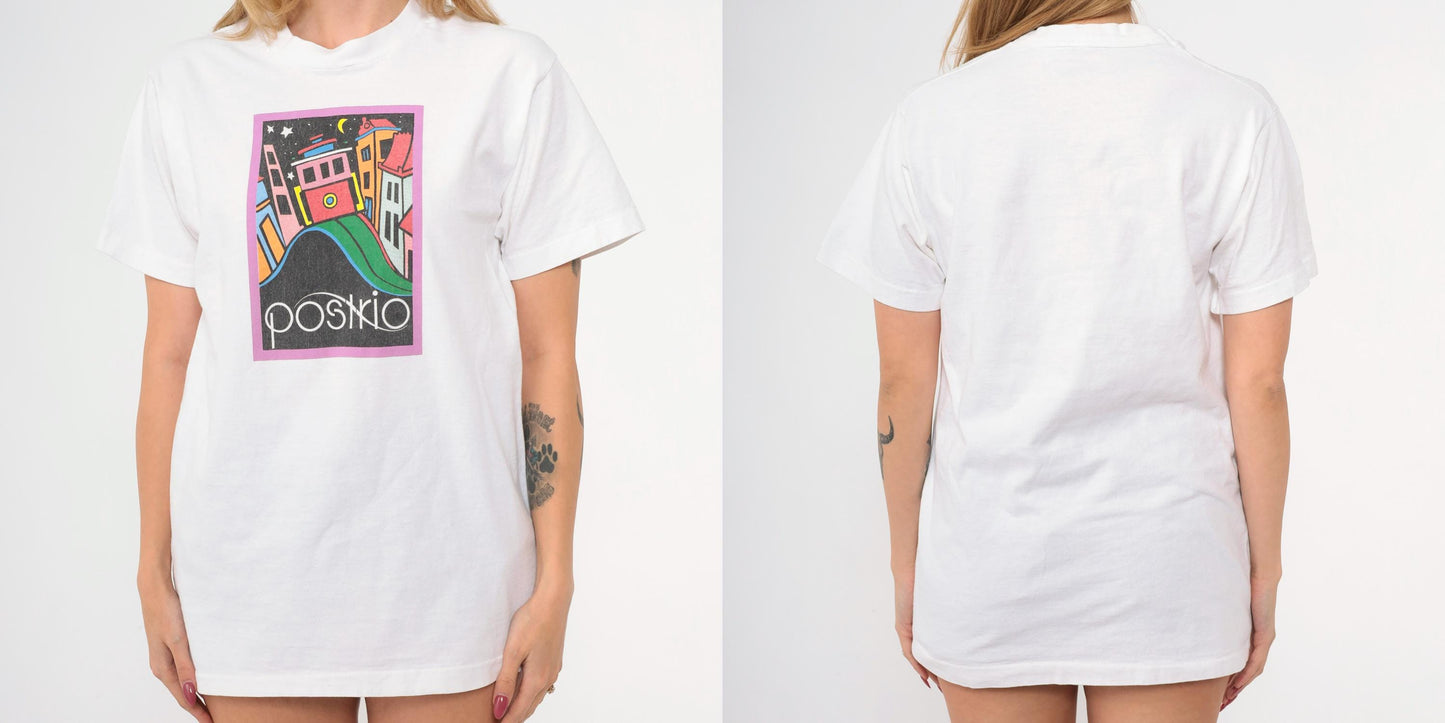 90s Postrio Restaurant San Francisco Graphic T-Shirt Cotton Medium
