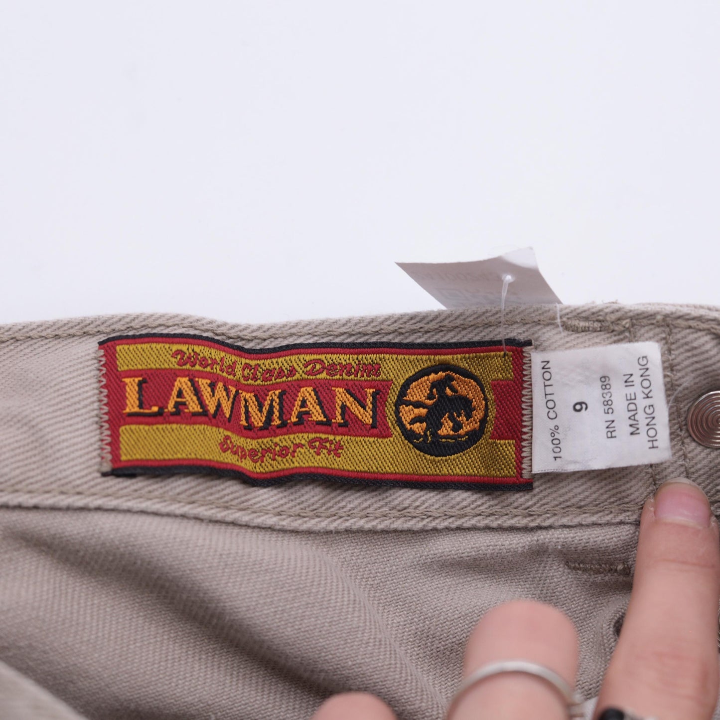 90s Lawman Western Khaki Denim Shorts High Rise Button Fly Small S