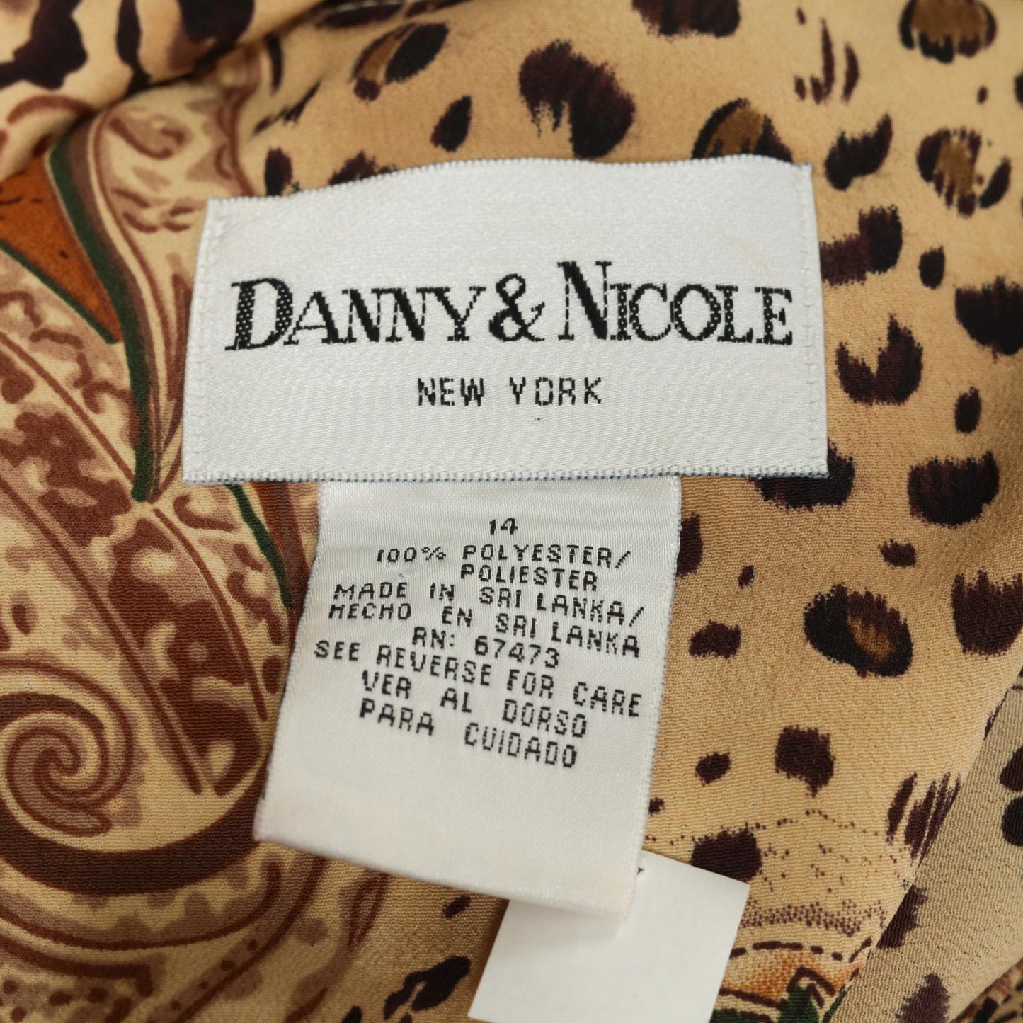 90s Leopard Paisley Maxi Shirtdress Animal Print Button-Up Yellow Burnt Orange Large 14