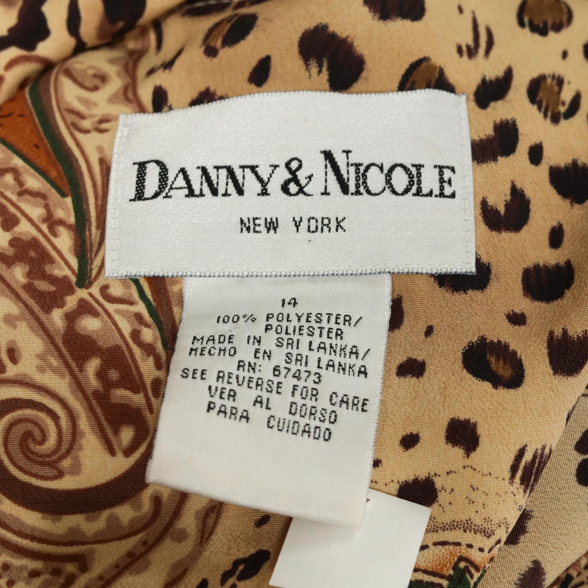90s Leopard Paisley Maxi Shirtdress Animal Print Button-Up Yellow Burnt Orange Large 14
