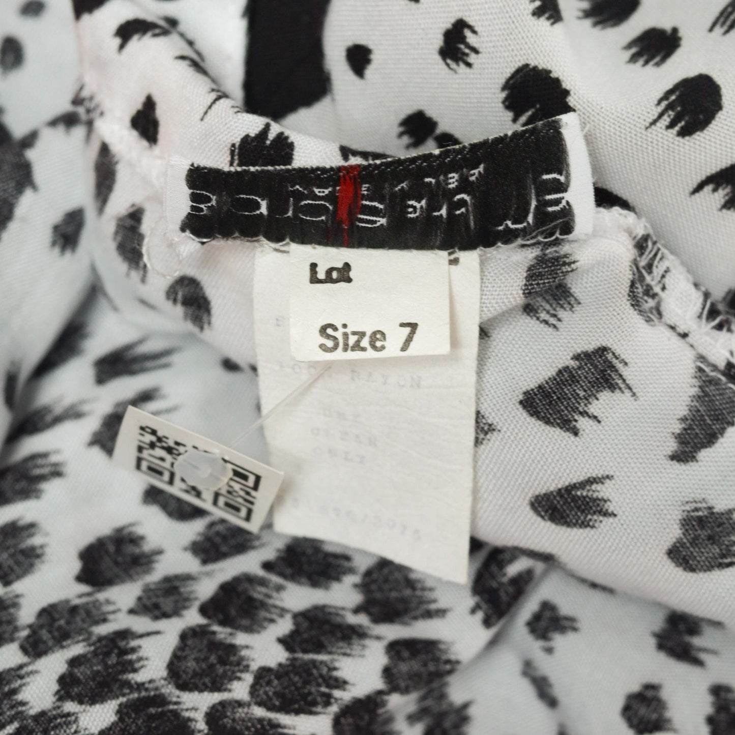 80s Black White Tropical Floral Midi Dress High Waist Pencil Long Sleeve Small