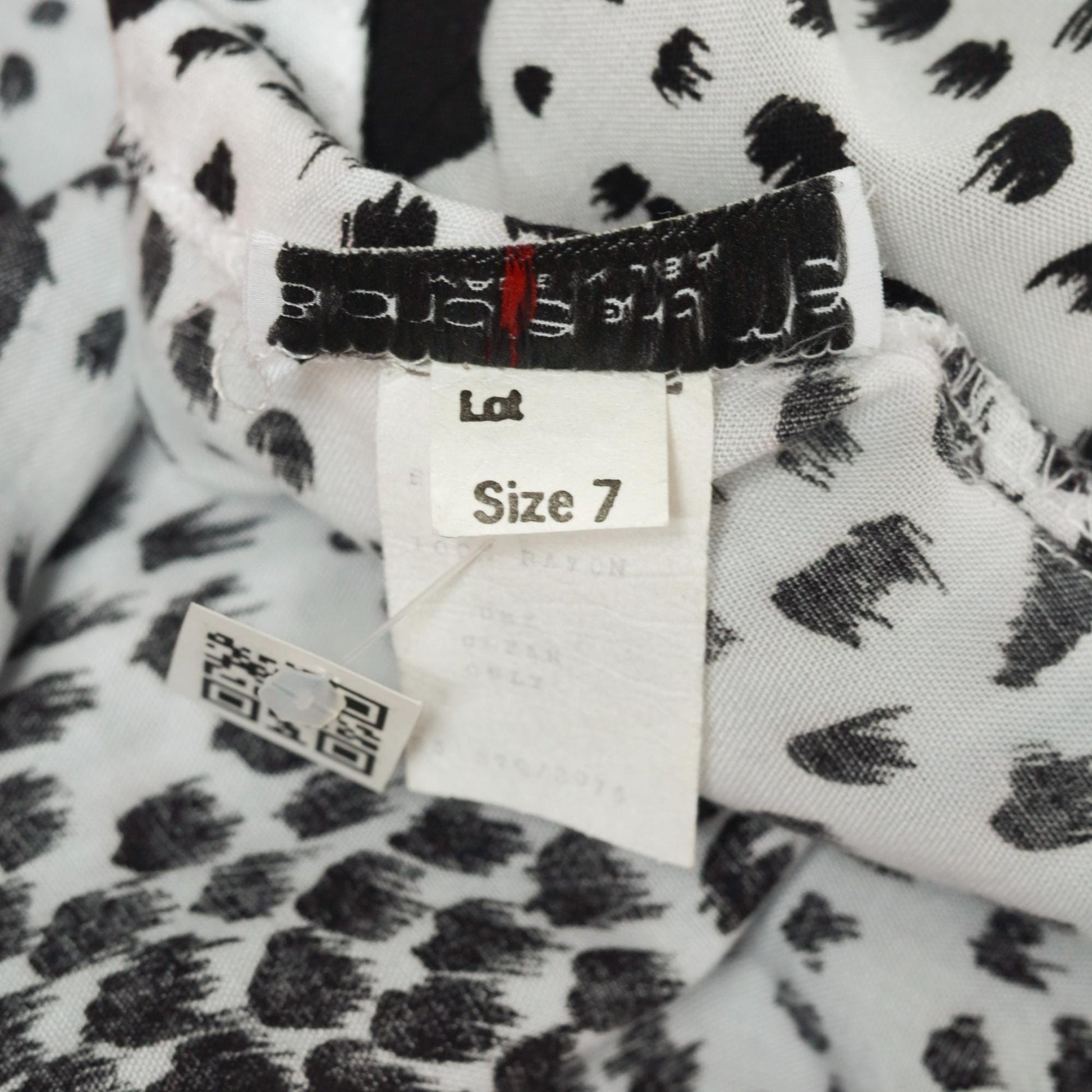 80s Black White Tropical Floral Midi Dress High Waist Pencil Long Sleeve Small