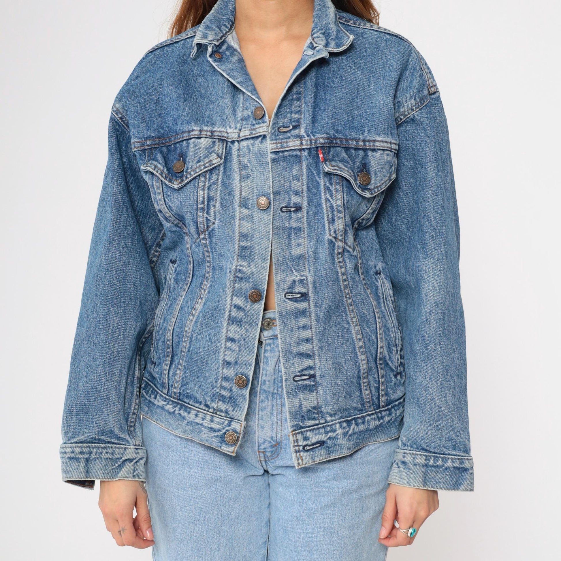 90s Levi's Denim Jacket Blue Button-Up Jean Jacket Medium