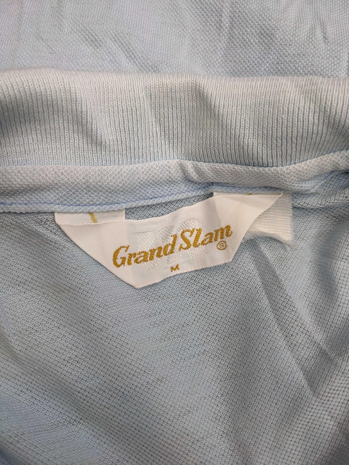 80s Munsingwear Polo Shirt Baby Blue Half-Button Cotton Medium